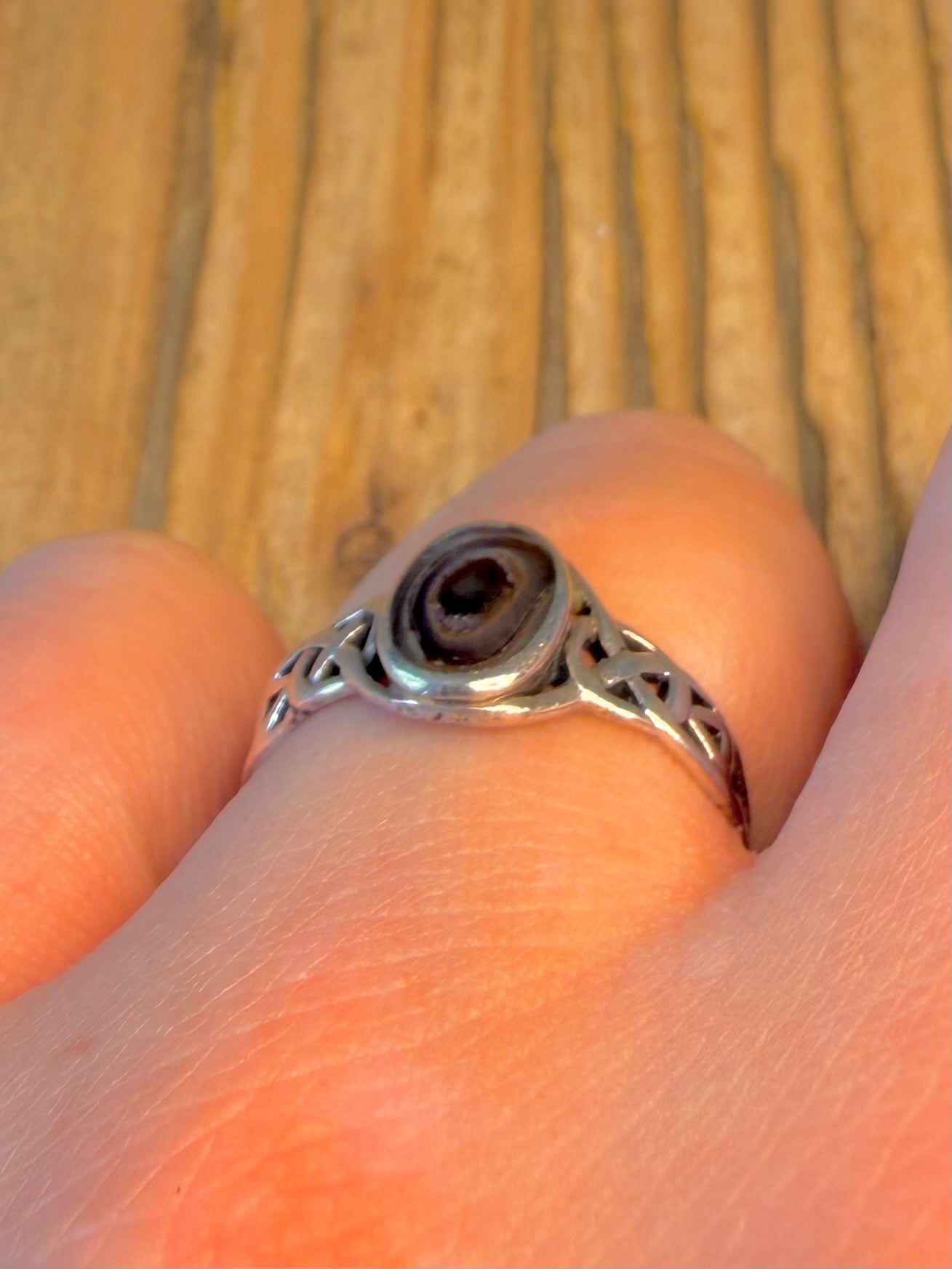 Abalone Celtic 925 Sterling Silver Size Q1/2 Ring
