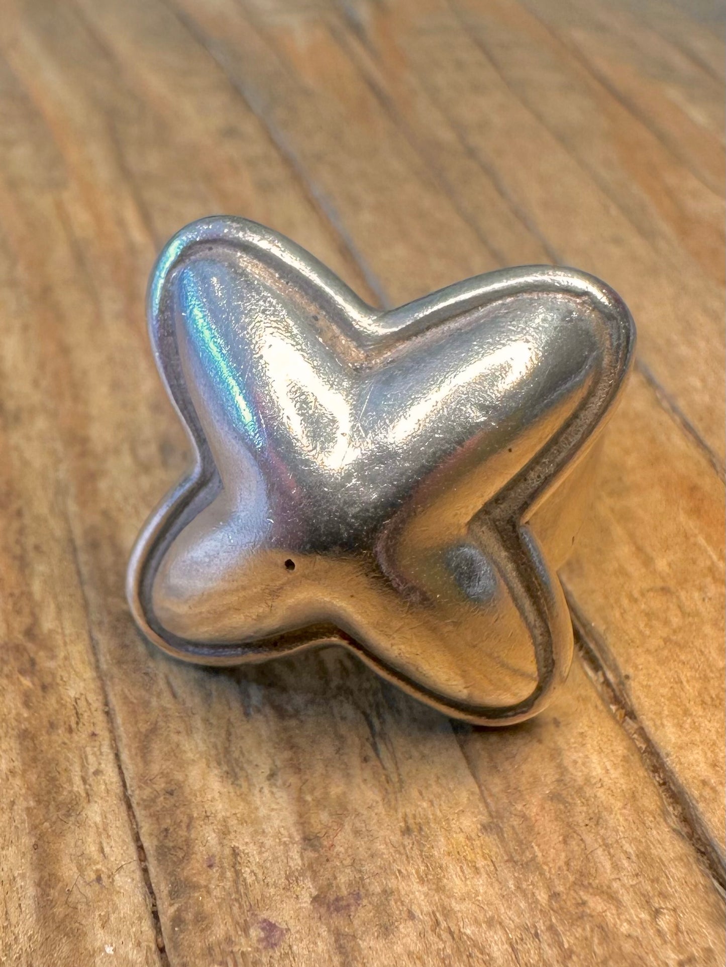Chunky Cross 925 Sterling Silver Size M1/2 Ring