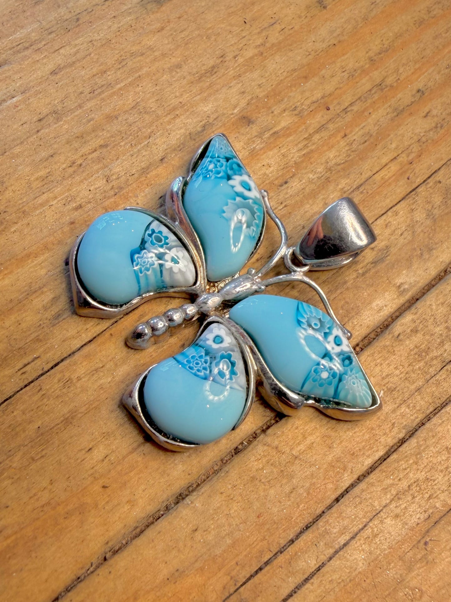 Butterfly Maker Alan K Millefiori 925 Sterling Silver Pendant