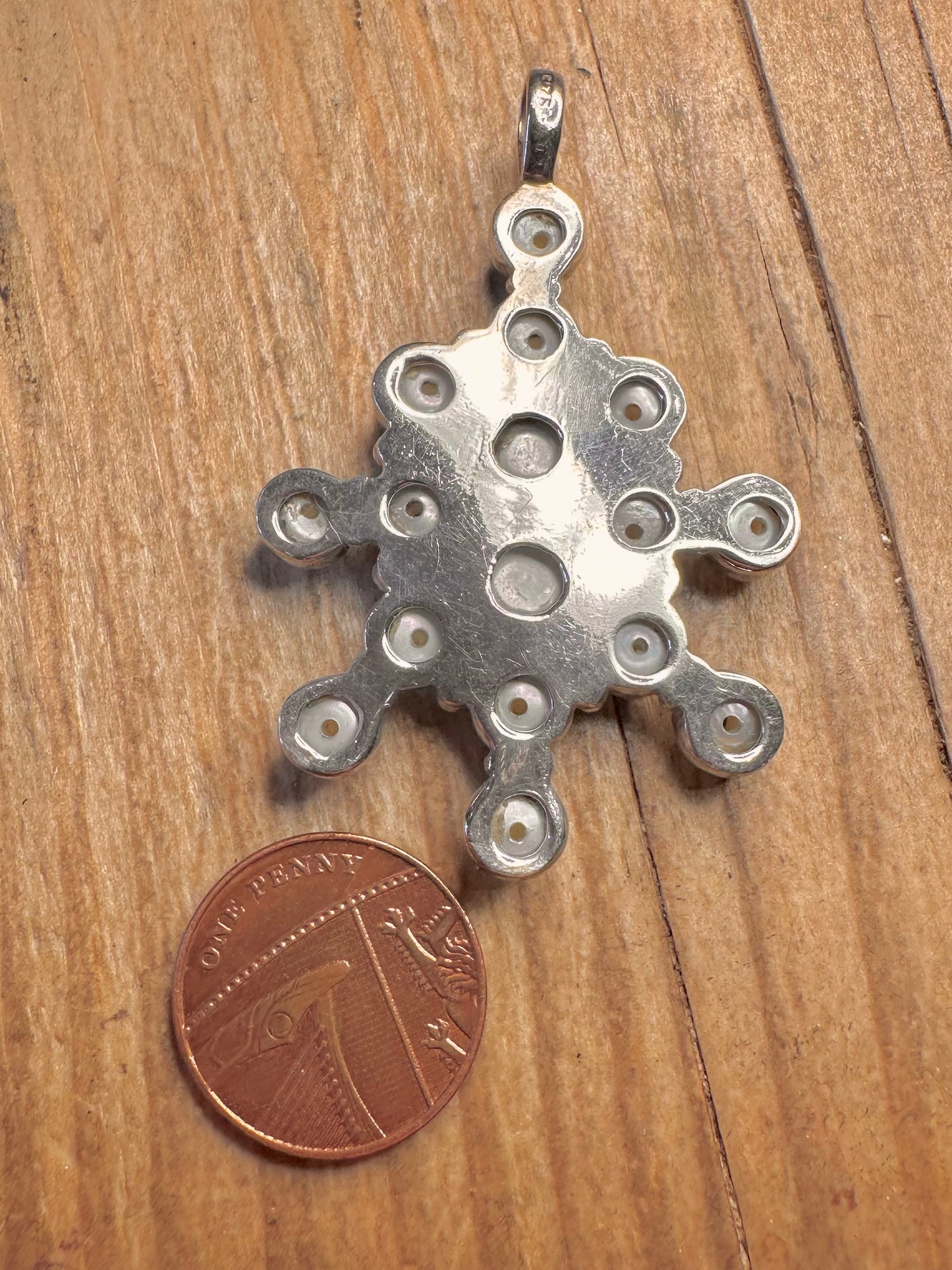 Vintage Pearl Cluster 925 Sterling Silver Pendant