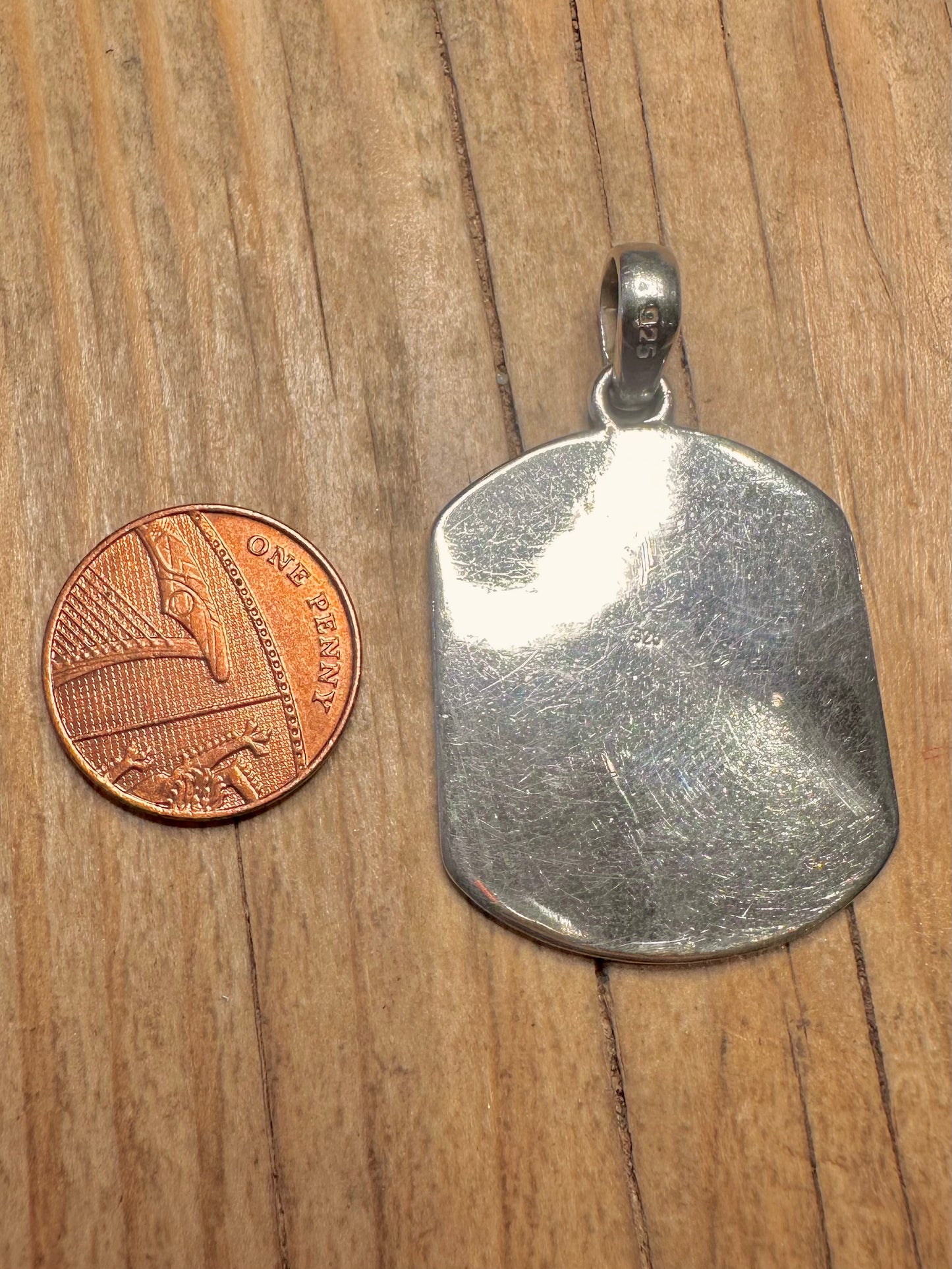 Vintage geprägter Engel 925 Sterling Silber Anhänger