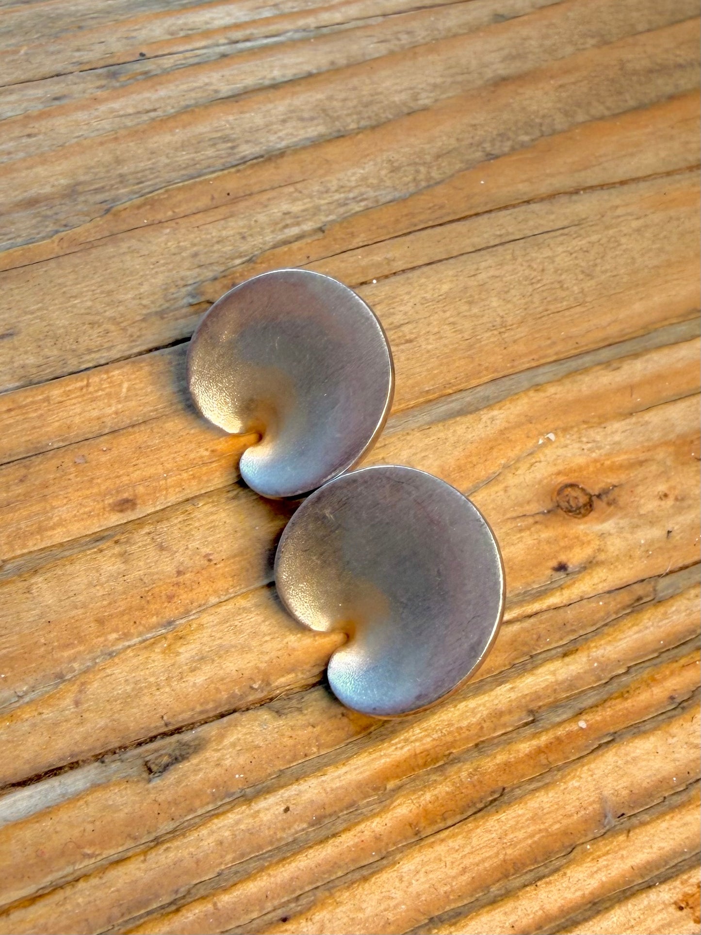 Modernist Circle Stud 925 Sterling Silver Earrings