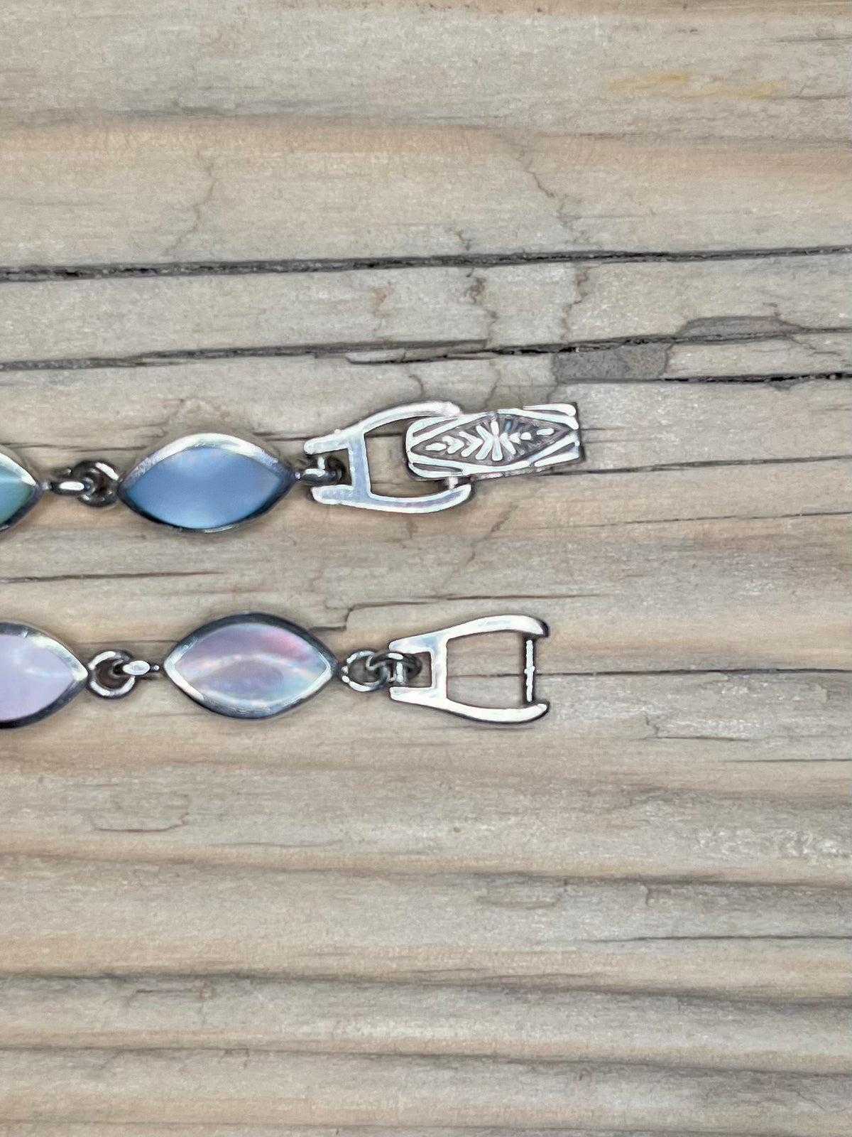 Multi Coloured Mother of Pearl 925 Sterling Silver 7.1 inch Bracelet