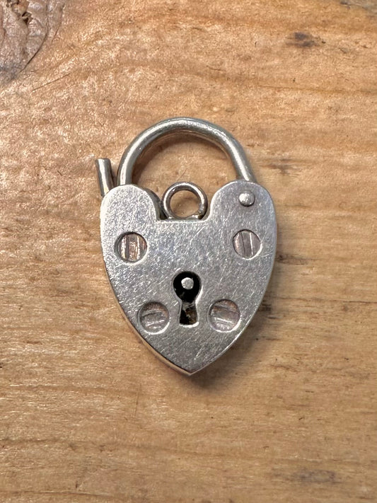 Vintage 1980 Heart Padlock 925 Silver Pendant