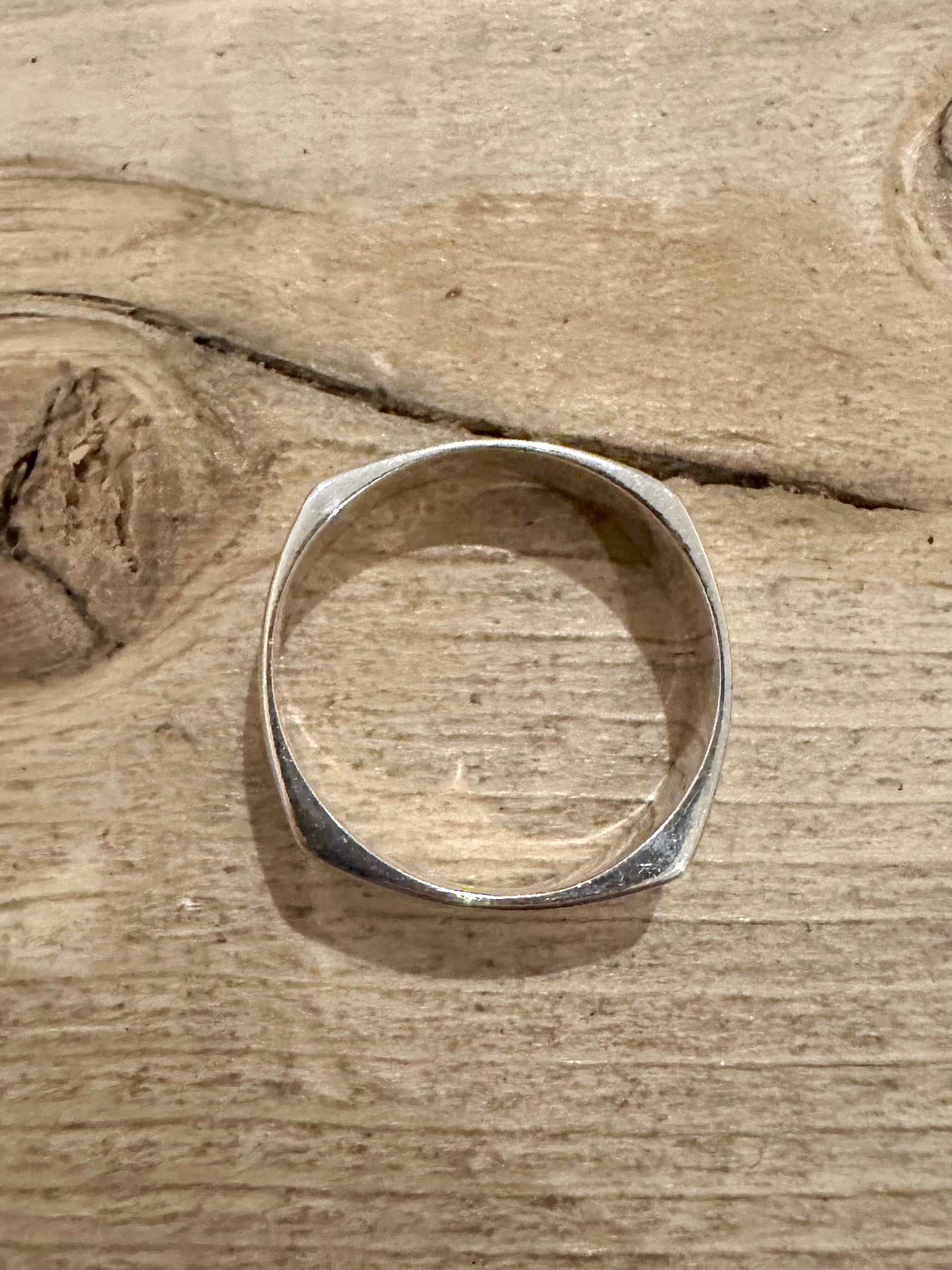 Vintage Square Band 925 Silver Z+2.5 Ring