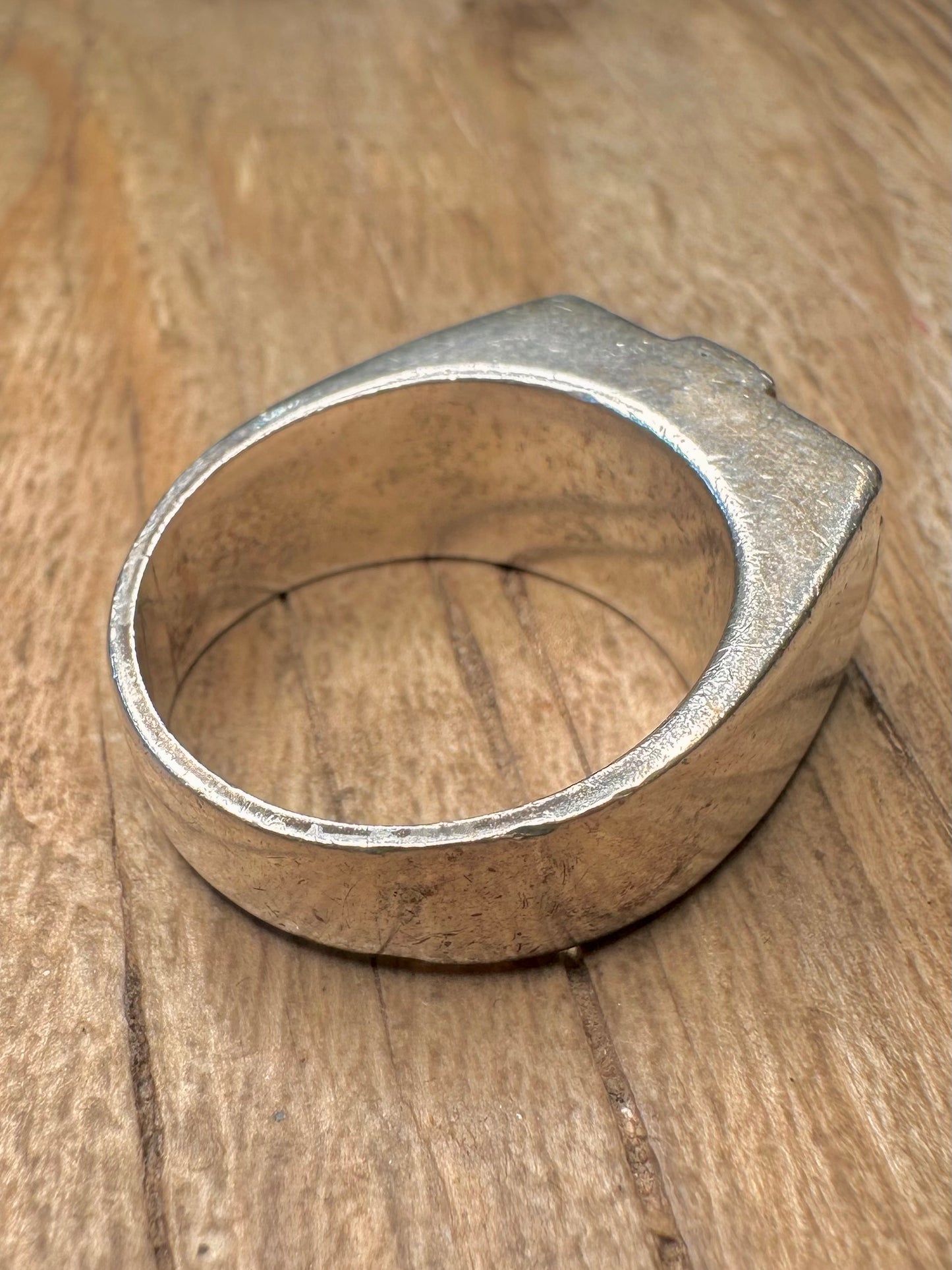 Vintage Chunky Heavy Cross 925 Sterling Silver Size W Ring