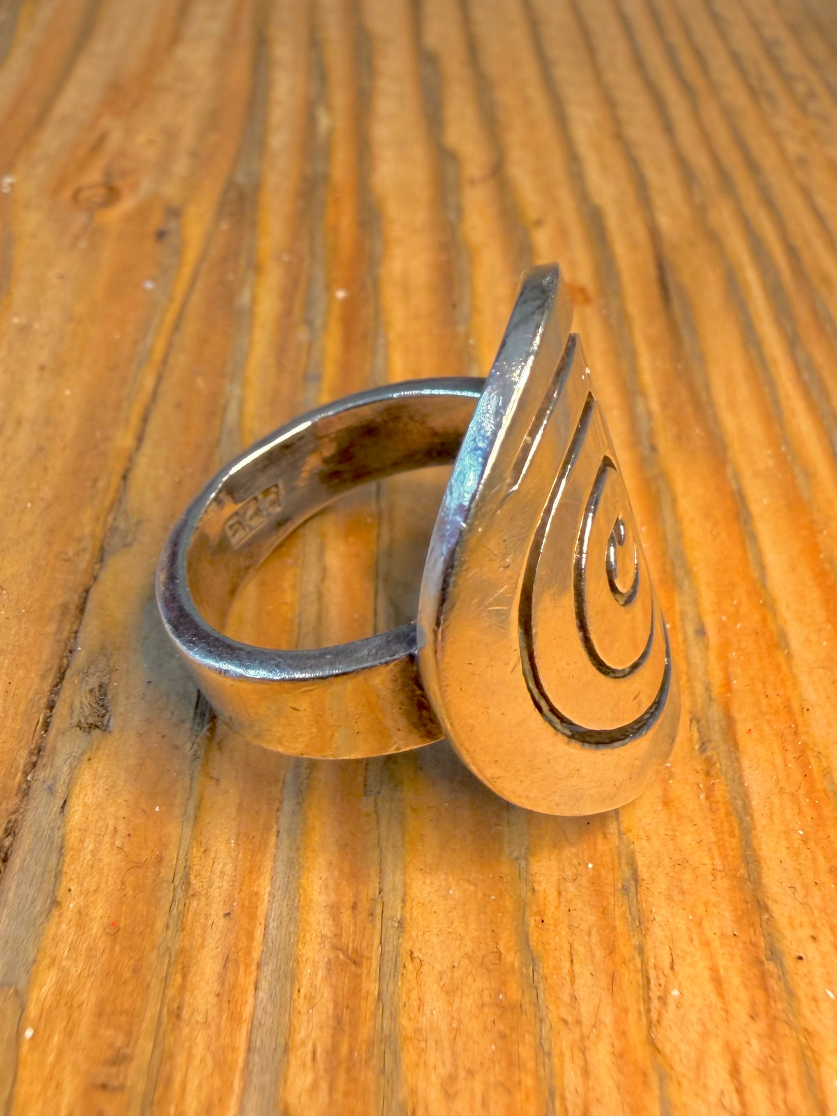 Chunky Spiral 925 Sterling Silver Size N Ring