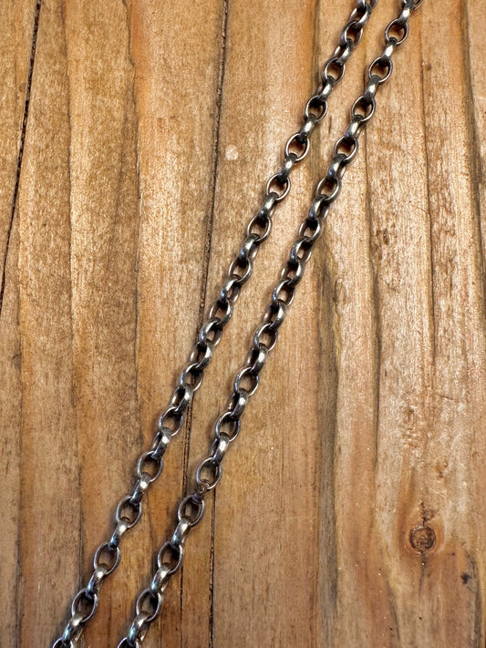 Oval Belcher Chain 925 Sterling Silver 26.5 inch Necklace