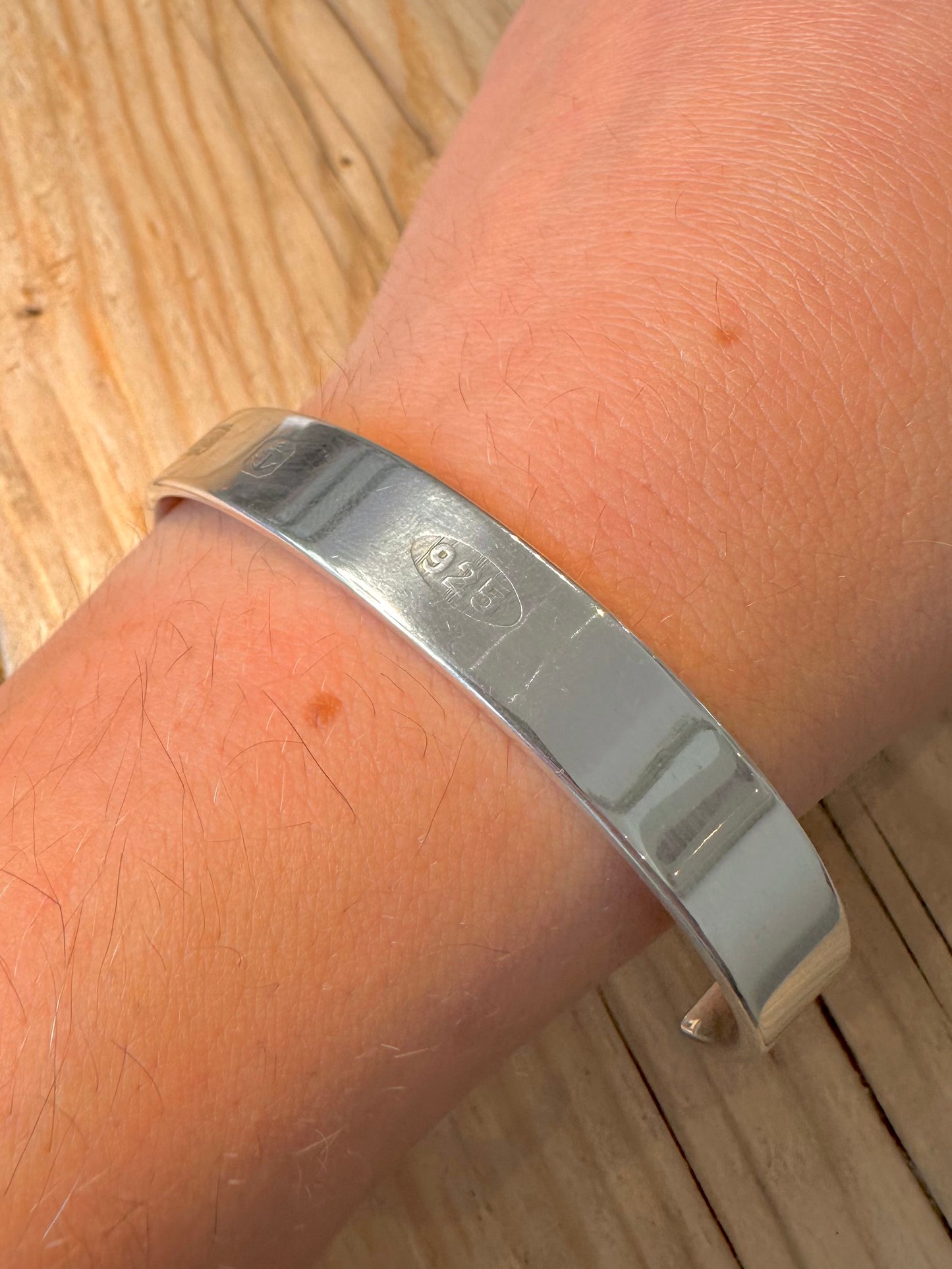 Modern Hallmarked 925 Silver Cuff Bangle