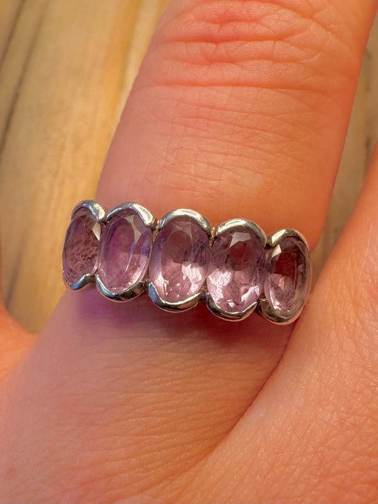 Vintage Amethyst 925 Sterling Silver Size O1/2 Ring