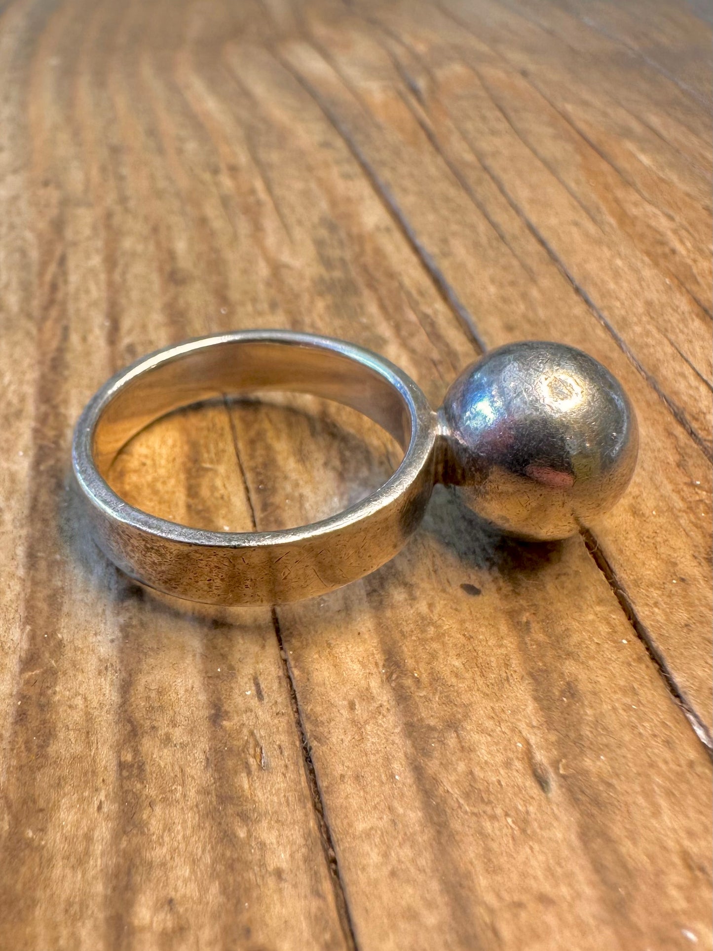Abstract Ball 925 Sterling Silver Size S Ring