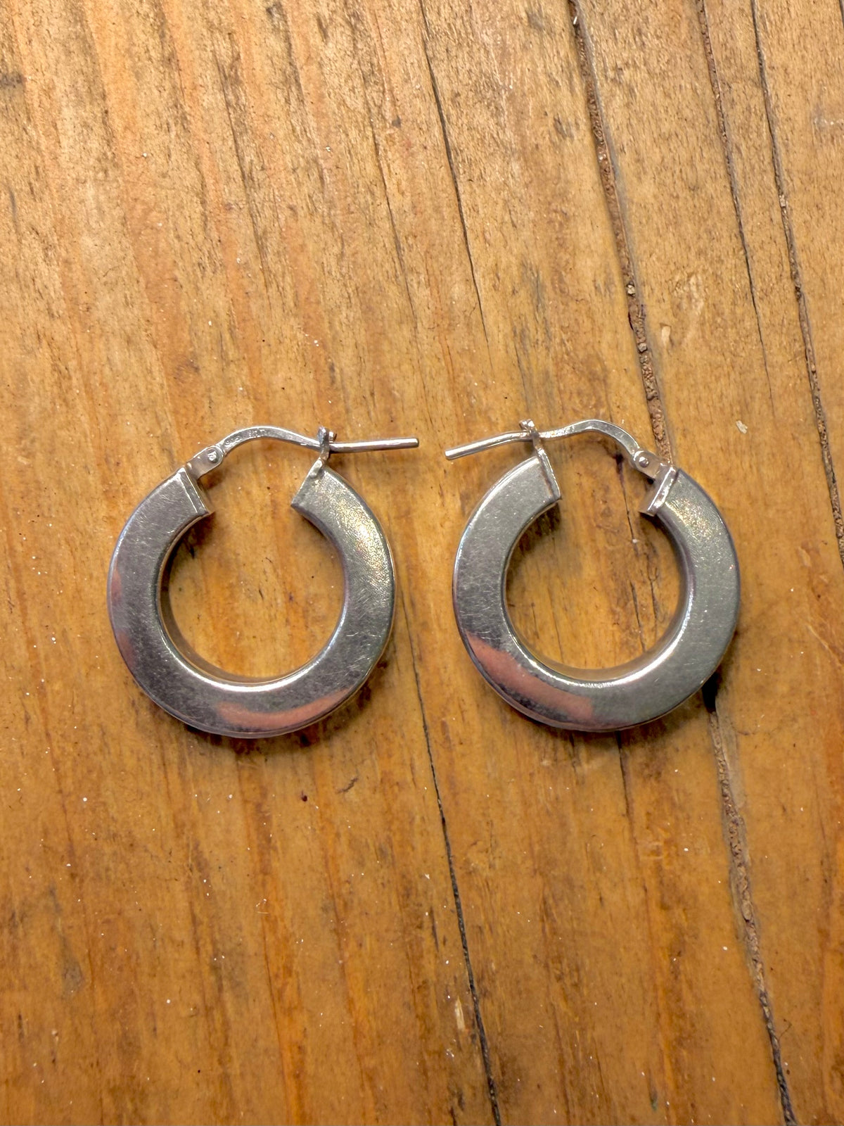 Chunky Square Rounded Hoops Italian 925 Sterling Silver Earrings