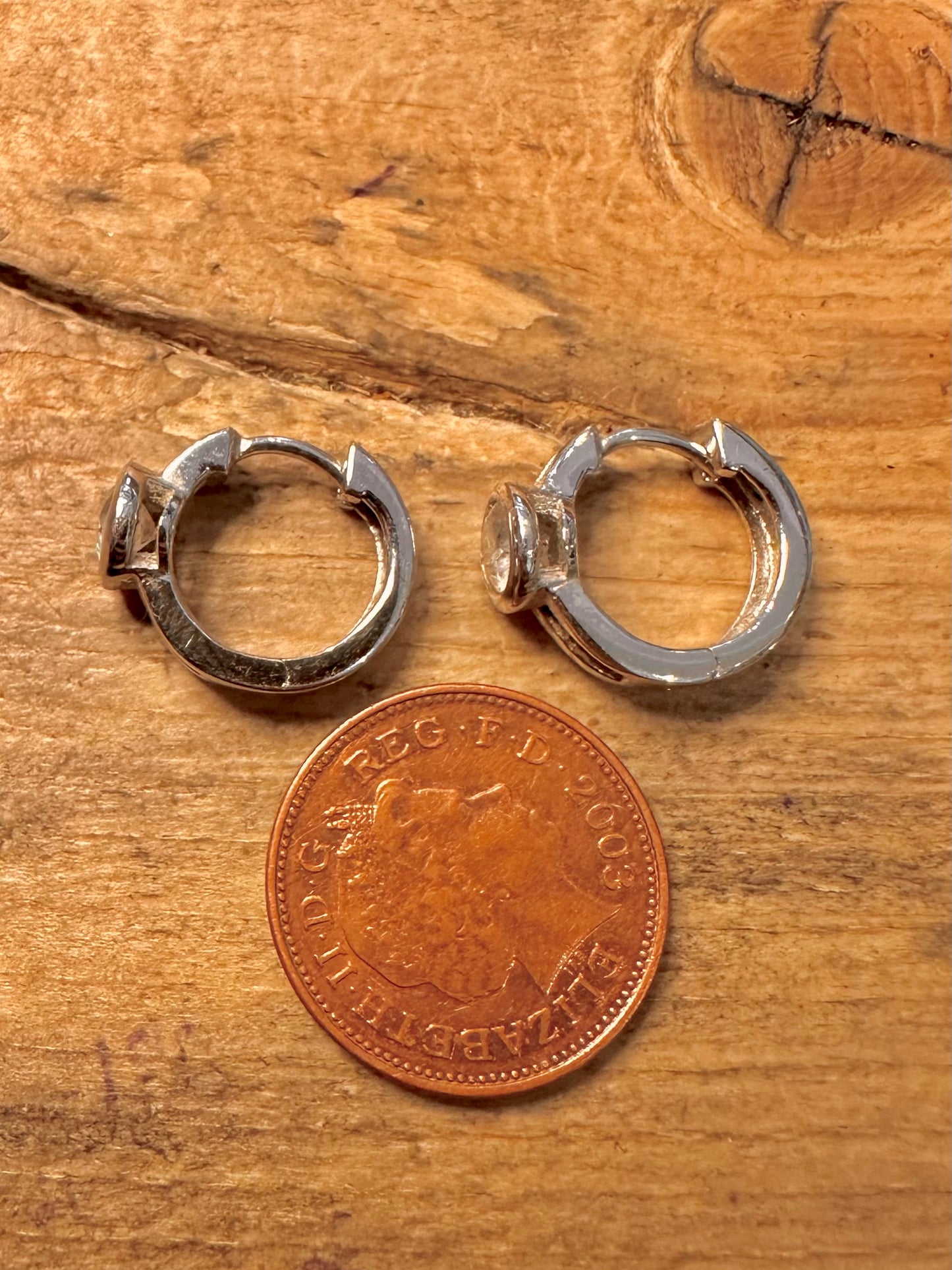 Modern Chunky CZ Hoops 925 Silver Earrings