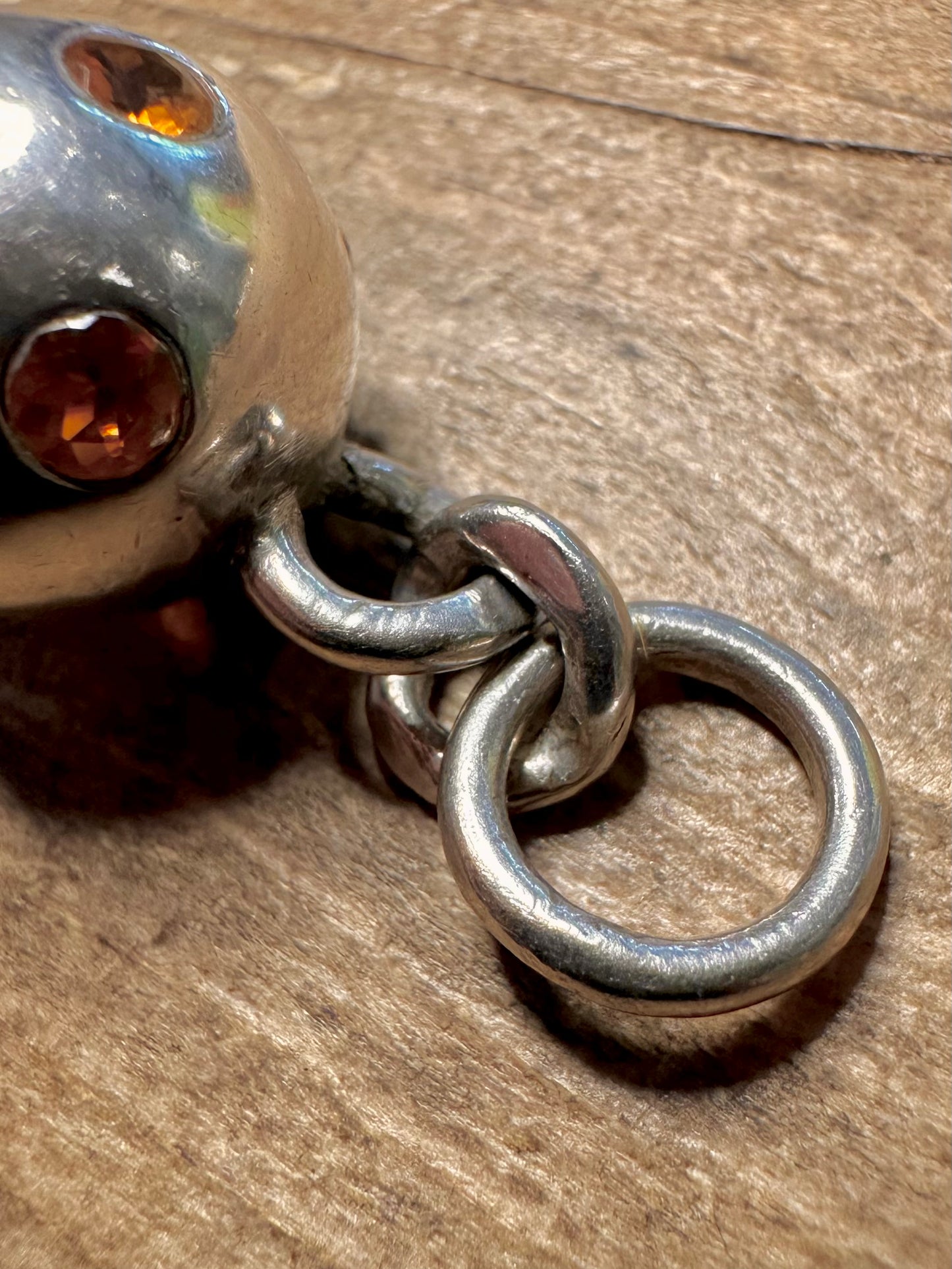 Modernist Citrine Ball 925 Silver Pendant