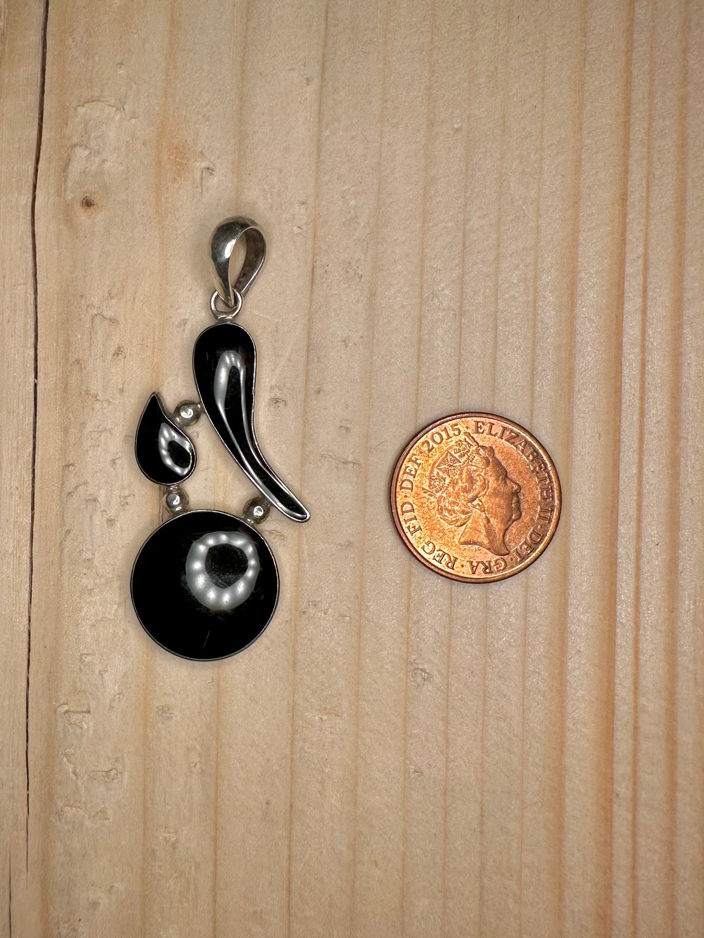 Abstract Onyx 925 Sterling Silver Pendant