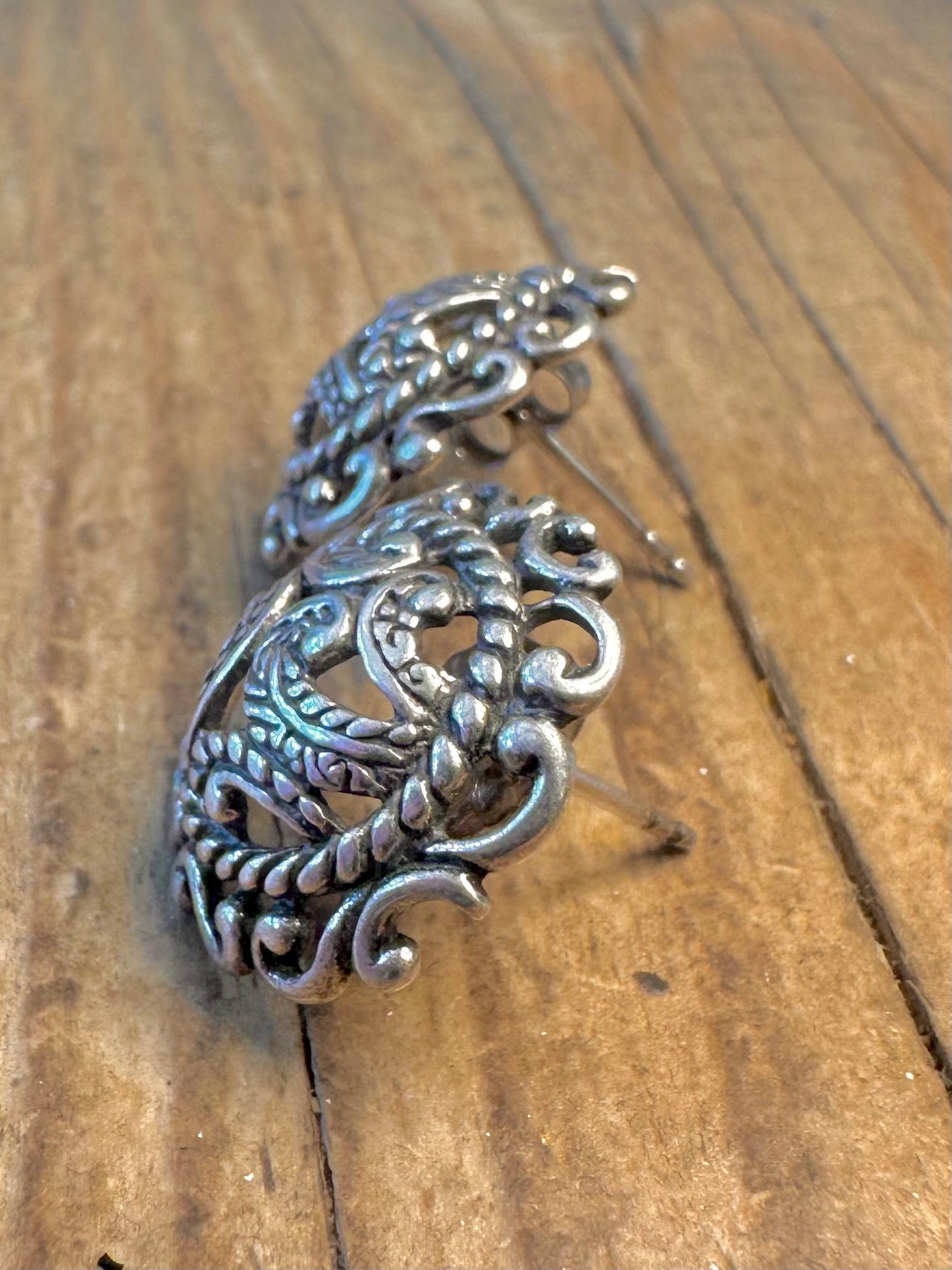 Filigraner Kreis 925 Sterling Silber Ohrstecker