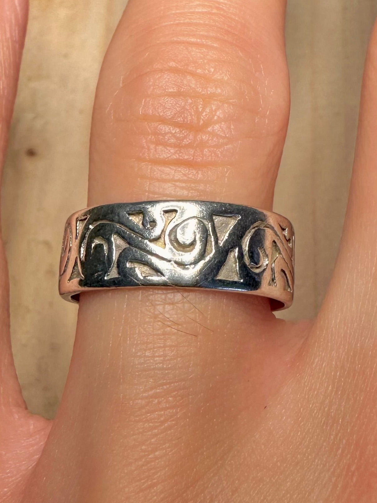 Bali Swirl Band 925 Sterling Silver Size O Ring