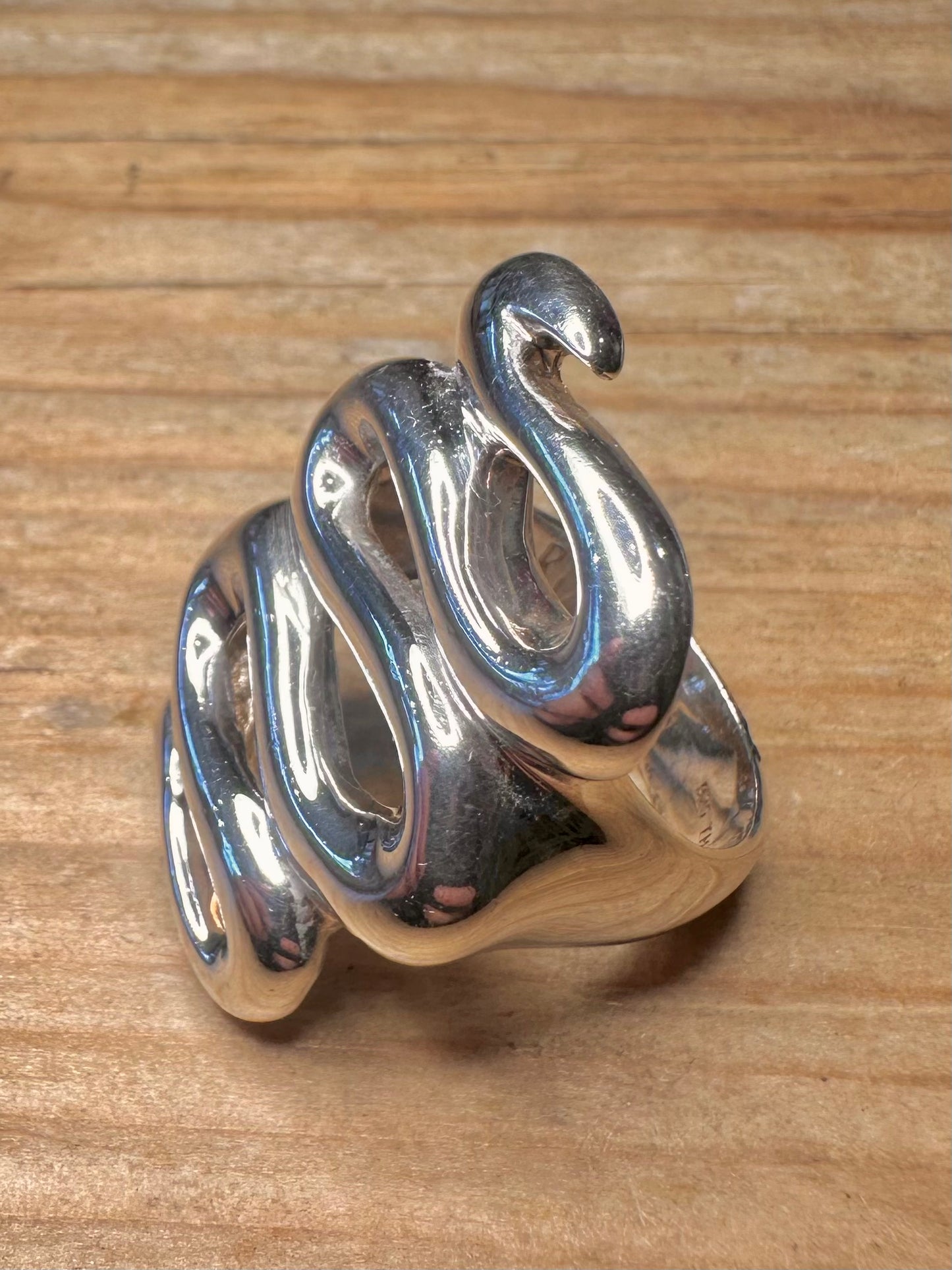 Moderner 2008 RLM Studio S-Kurve Schlange 925 Sterling Silber Ring Größe Q1/2