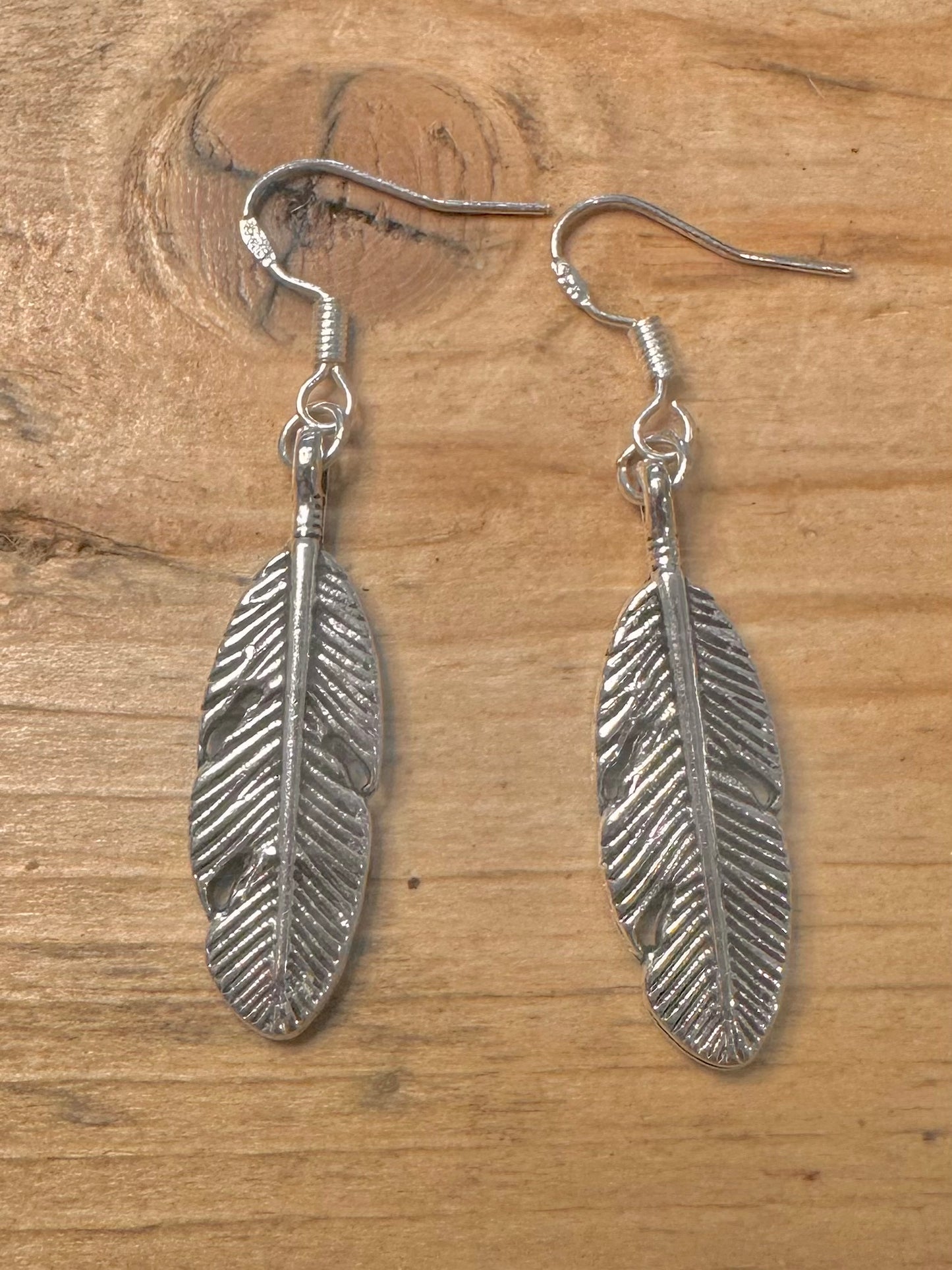 Vintage Leaf Dangle 925 Silver Earrings
