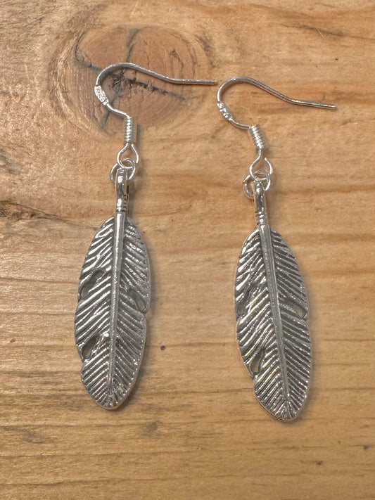 Vintage Leaf Dangle 925 Silver Earrings