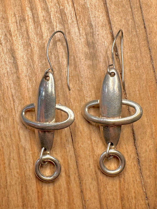 Abstract Unique Dangle 925 Sterling Silver Earrings