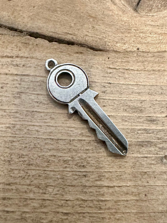 Vintage Key 925 Silver Charm Pendant