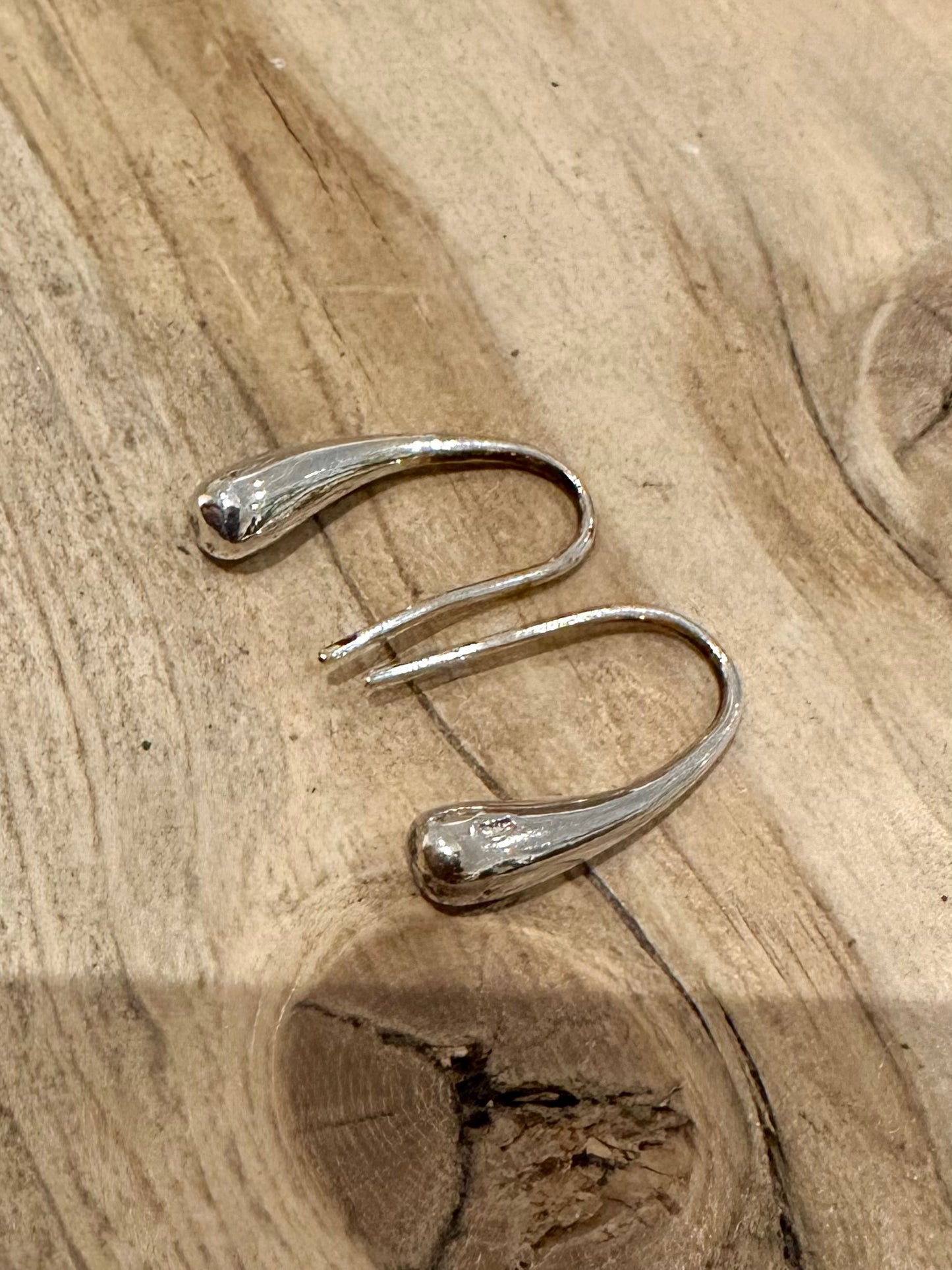 Modern Tear Drop 925 Silver Earrings