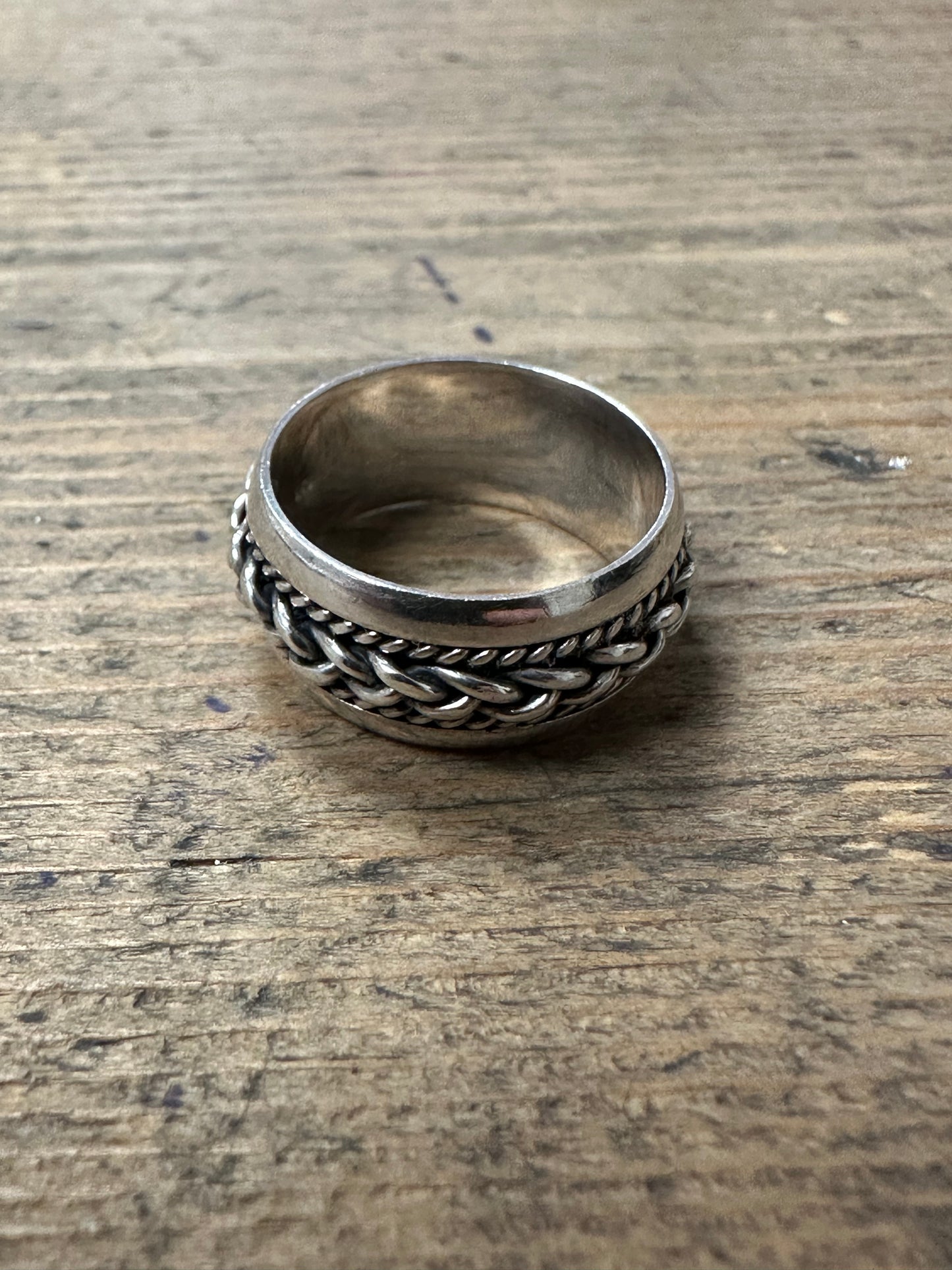 Vintage Tribal Band 925 Silver Size L Ring