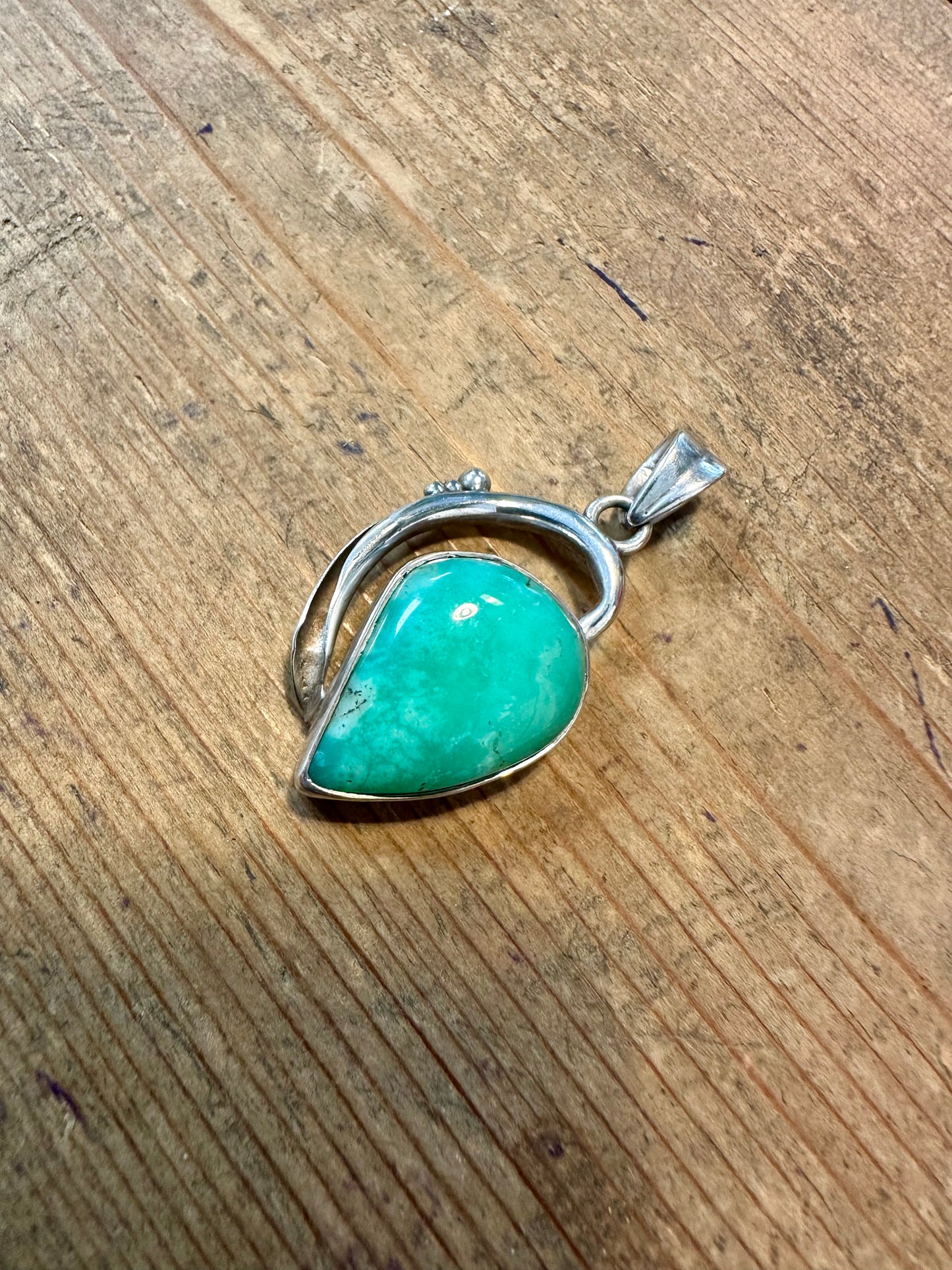 Abstract Turquoise 925 Silver Pendant