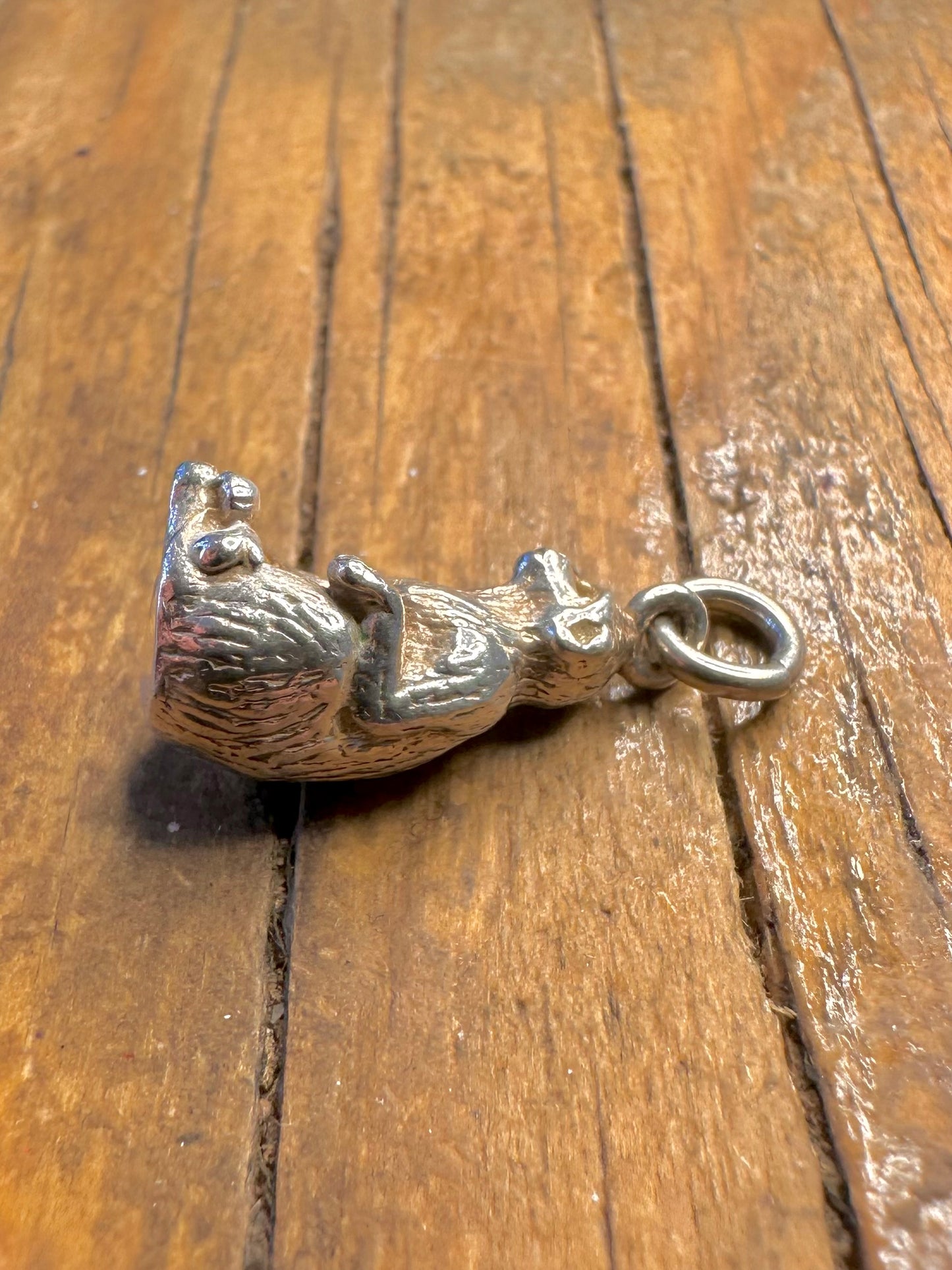 Monkey Sitting Solid 925 Sterling Silver Charm Pendant