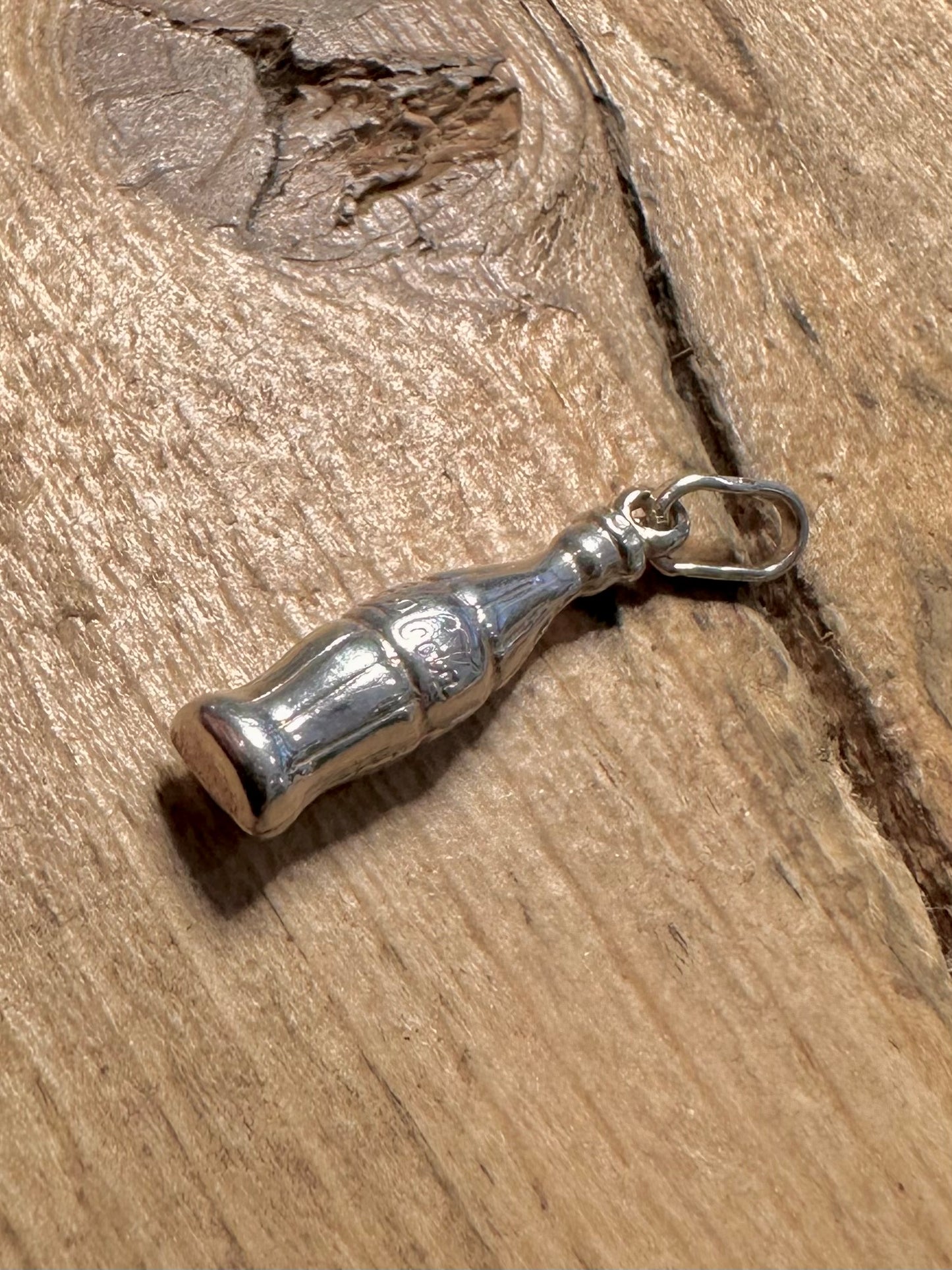 Vintage Coke Cole Bottle 925 Silver Charm Pendant