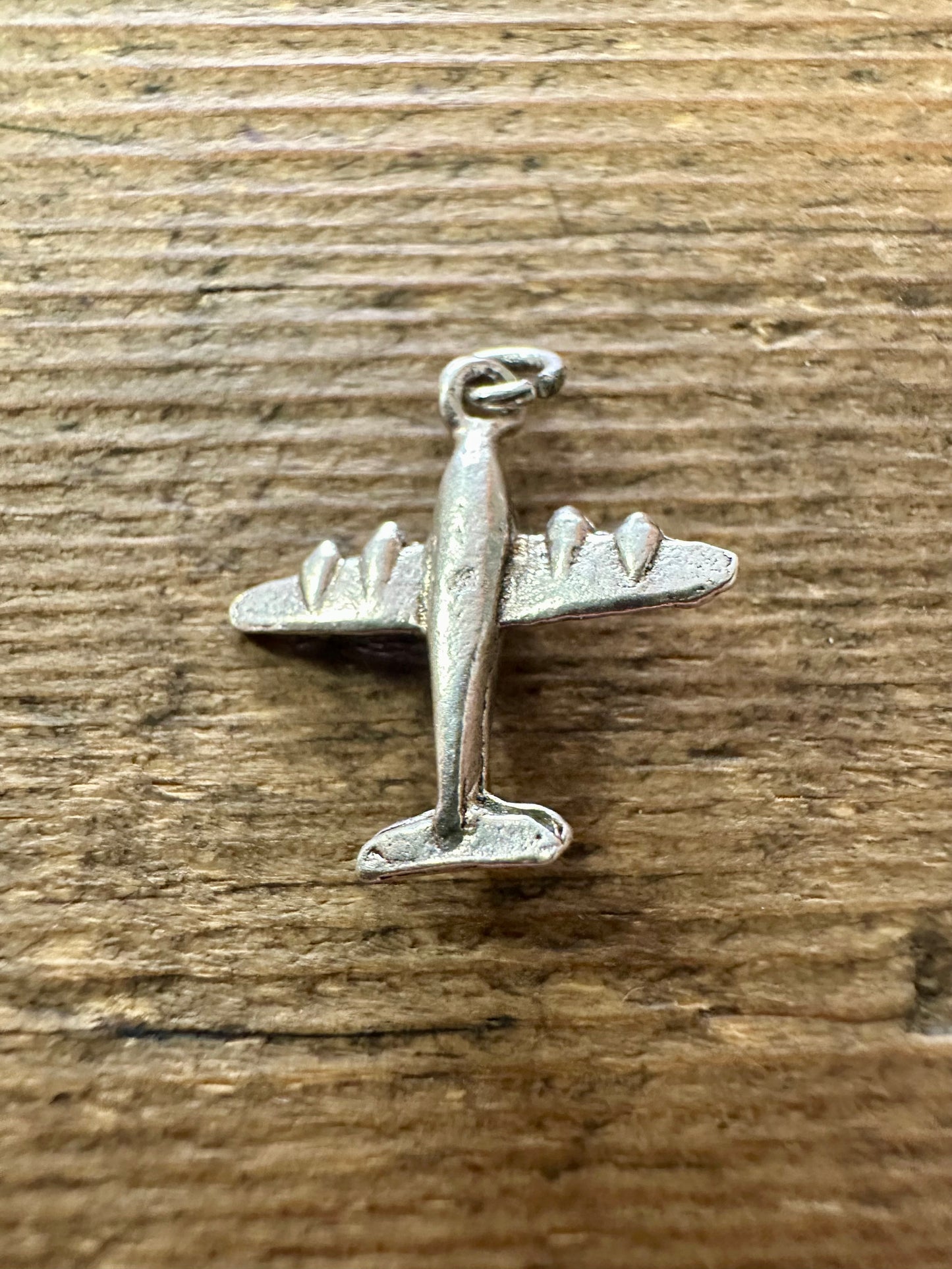 Vintage Plane 925 Silver Charm Pendant