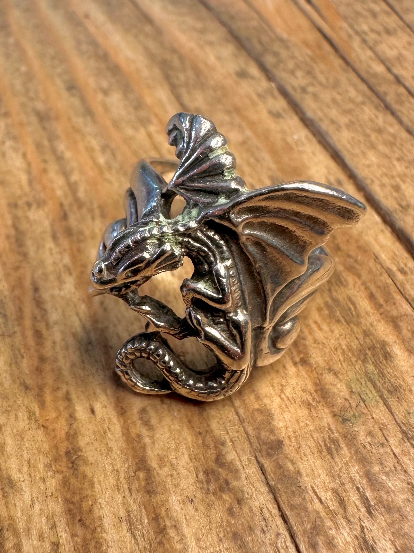 Drachenring aus 925er Sterlingsilber, Größe J