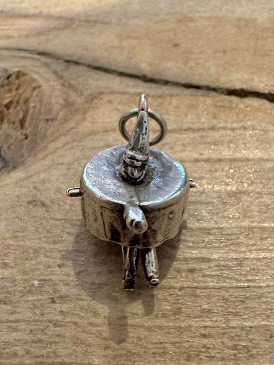 Vintage Clown Swing Legs 925 Silver Charm Pendant