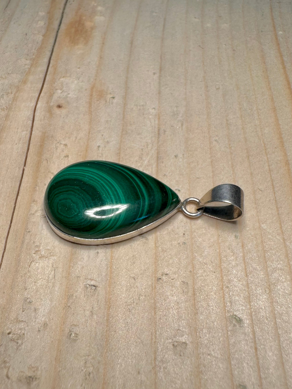 Malachite Teardrop 925 Sterling Silver Pendant