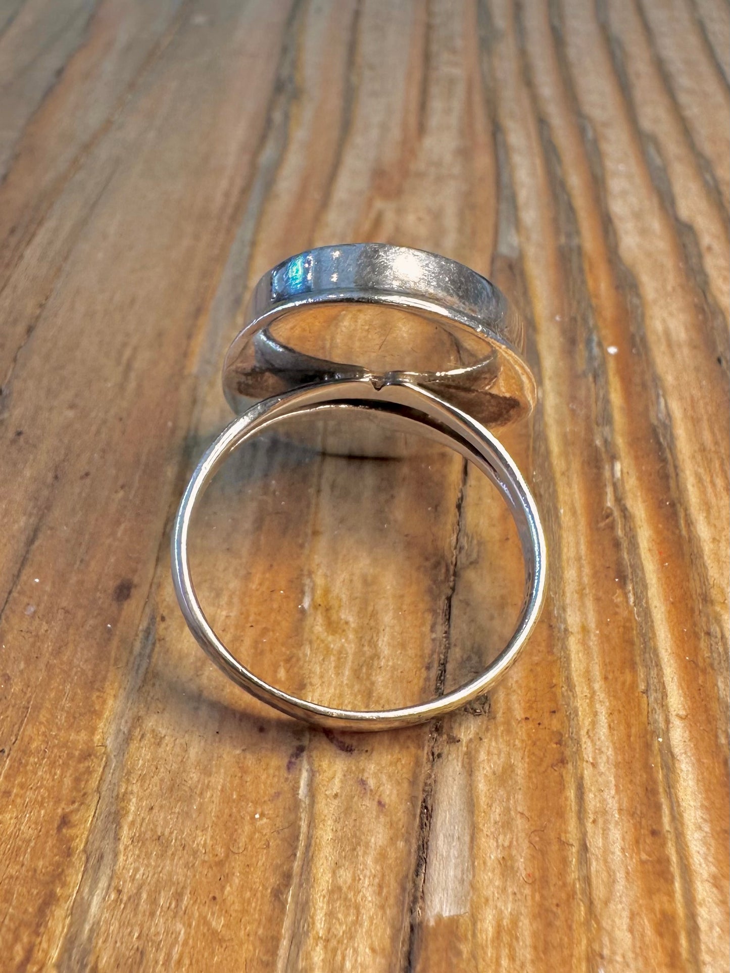 Turquoise Cabochon 925 Sterling Silver Size Q Ring