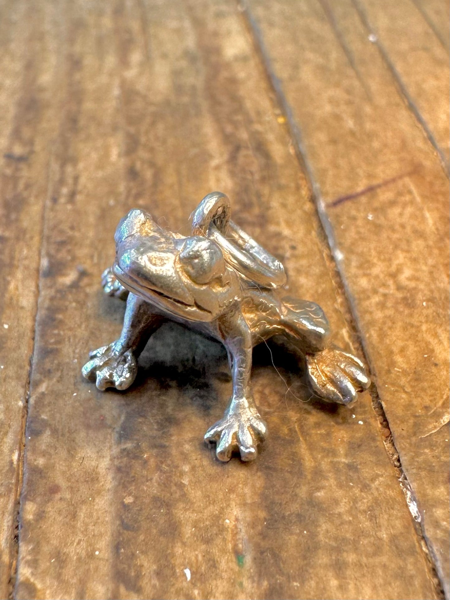 Frog Realistic 925 Sterling Silver Charm Pendant