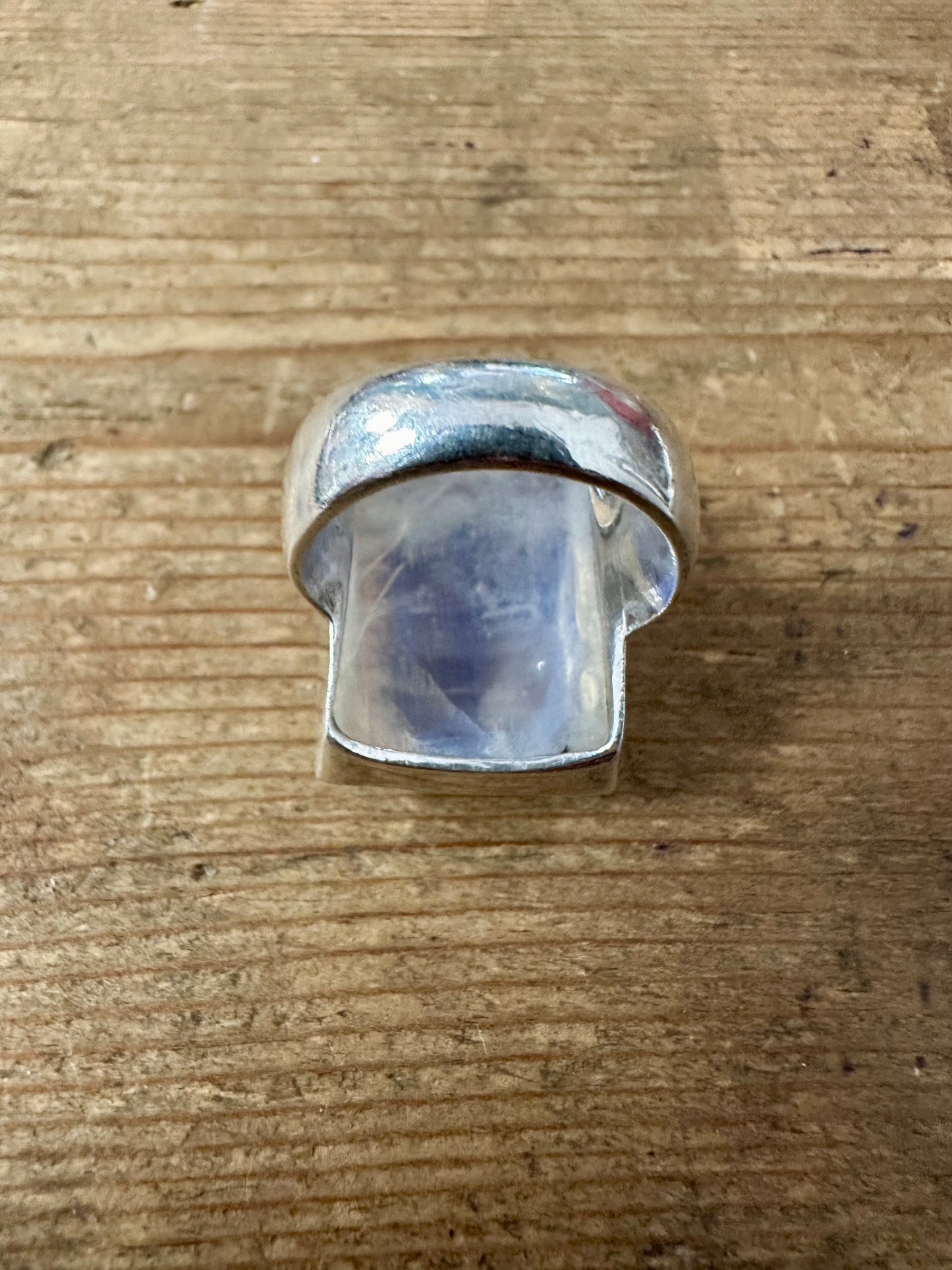 Large Moonstone Rectangle 925 Silver Size O Ring