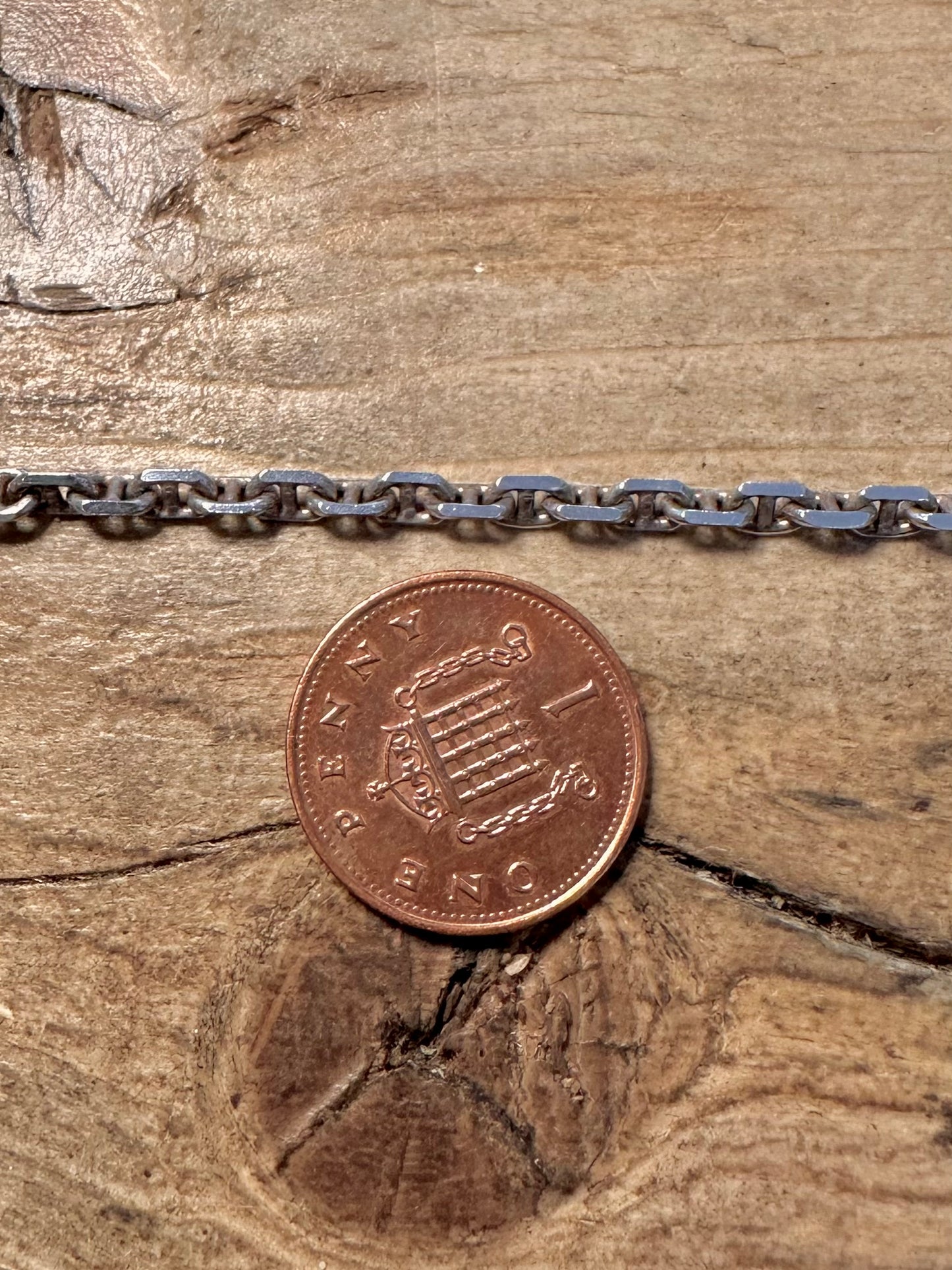 Vintage Marine Link 925 Silver 17.5 Inch Necklace