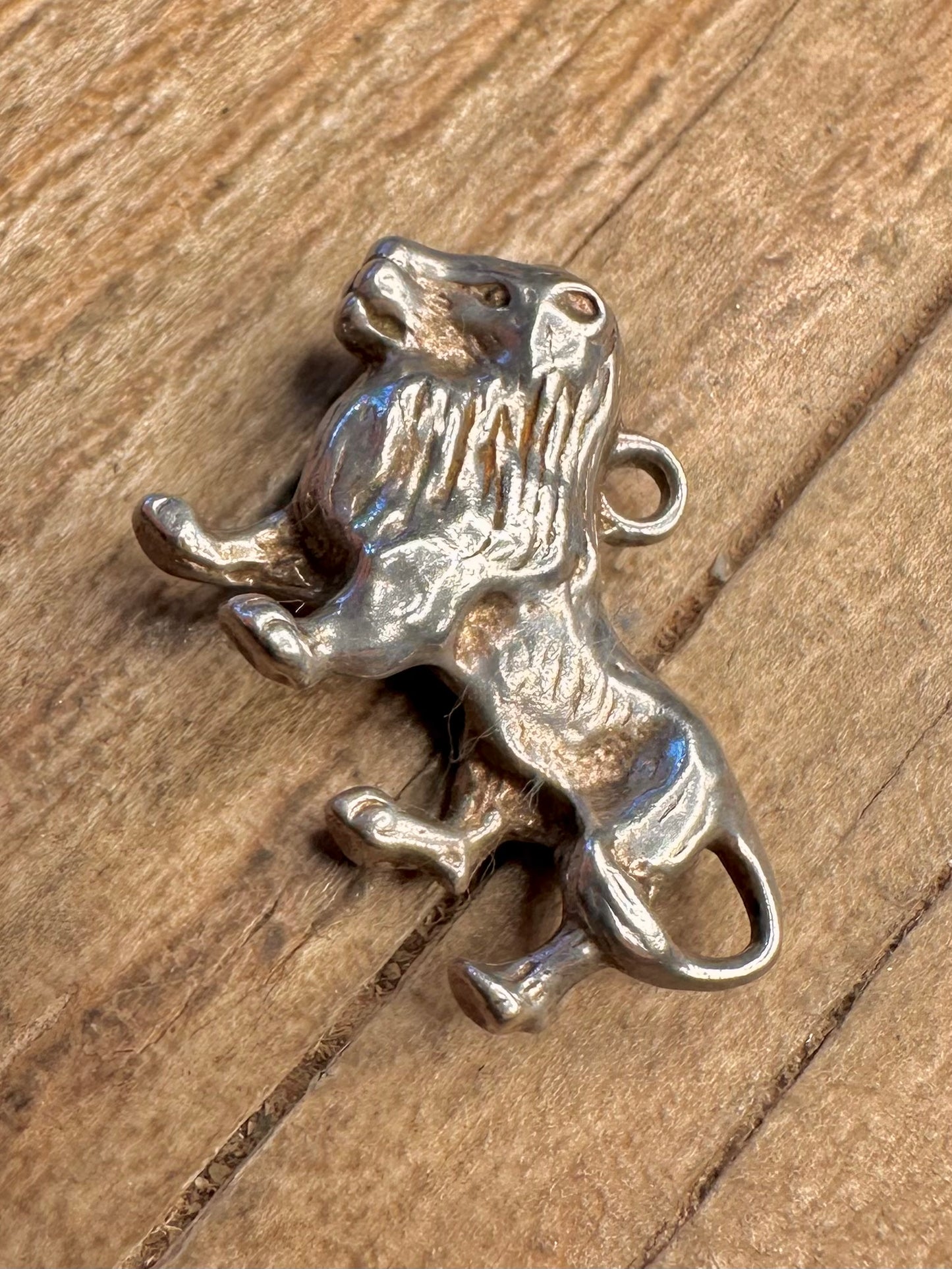 Vintage 1972 Löwe aus massivem 925er Sterlingsilber, Anhänger
