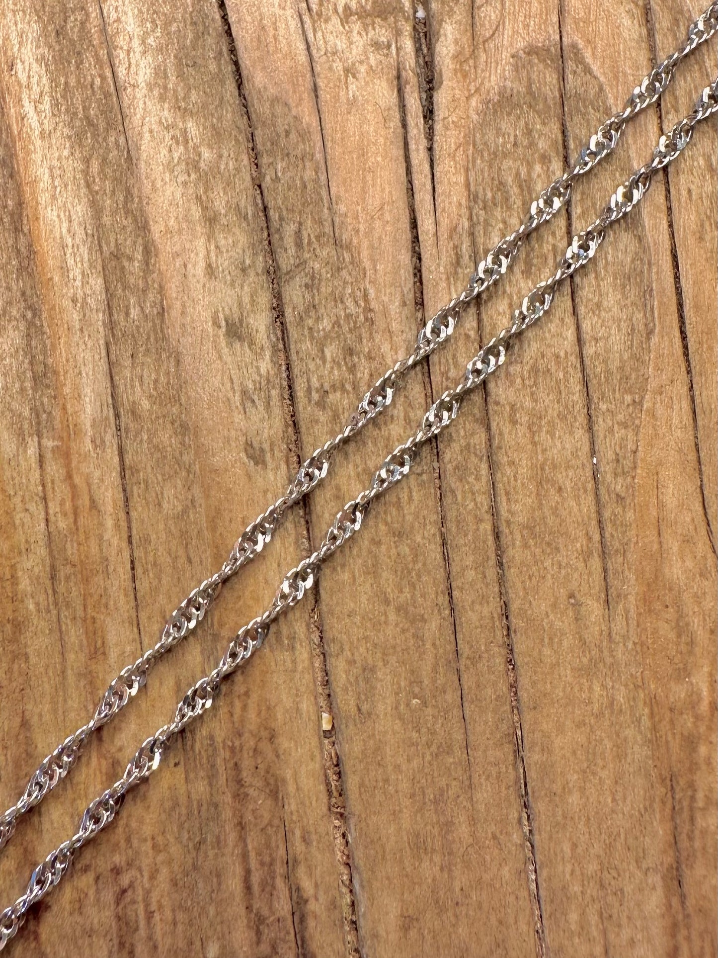 Singapore Twisted Chain 925 Sterling Silver 20.8 inch Necklace