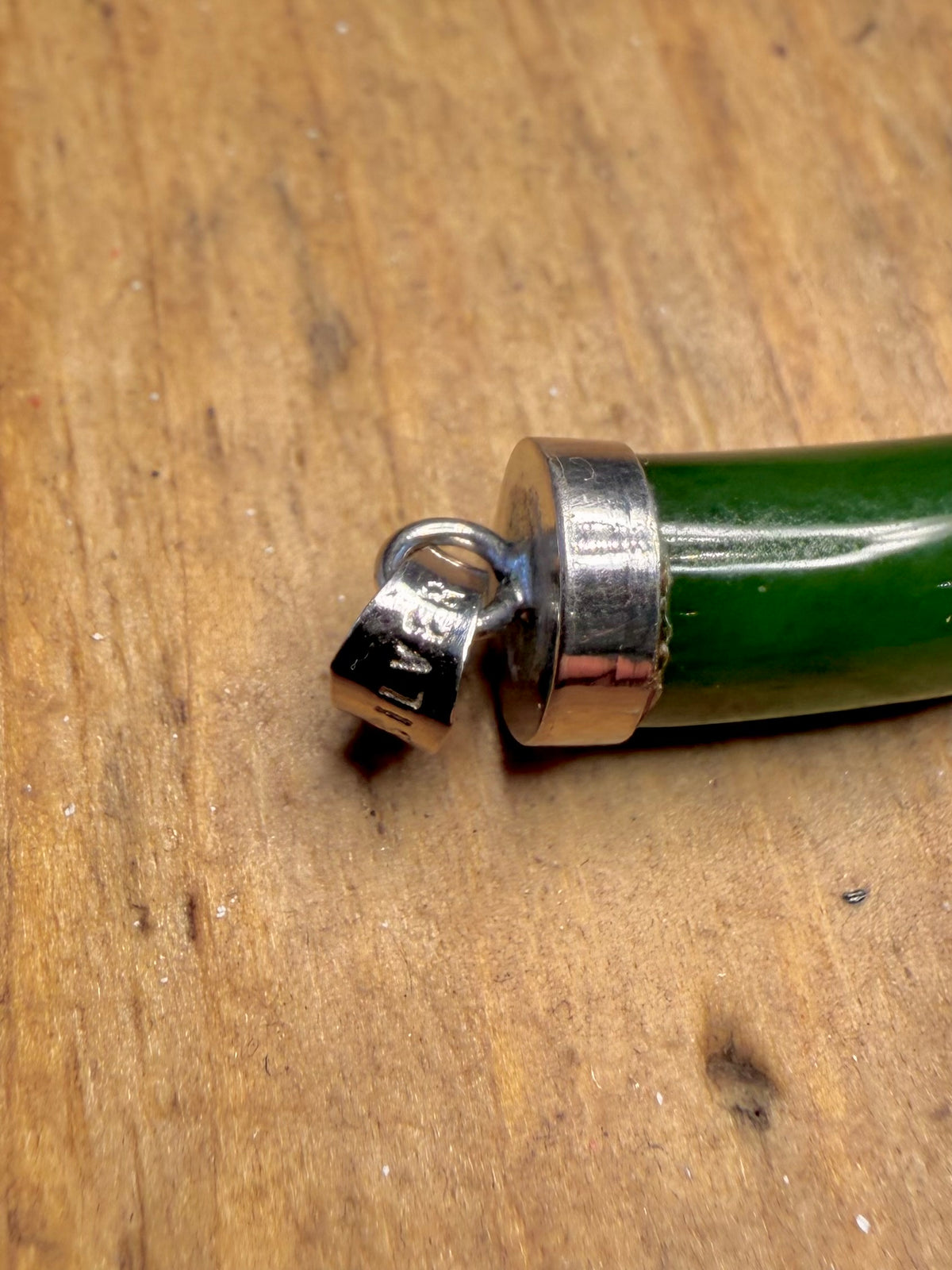Jade Horn 925 Sterling Silver Pendant
