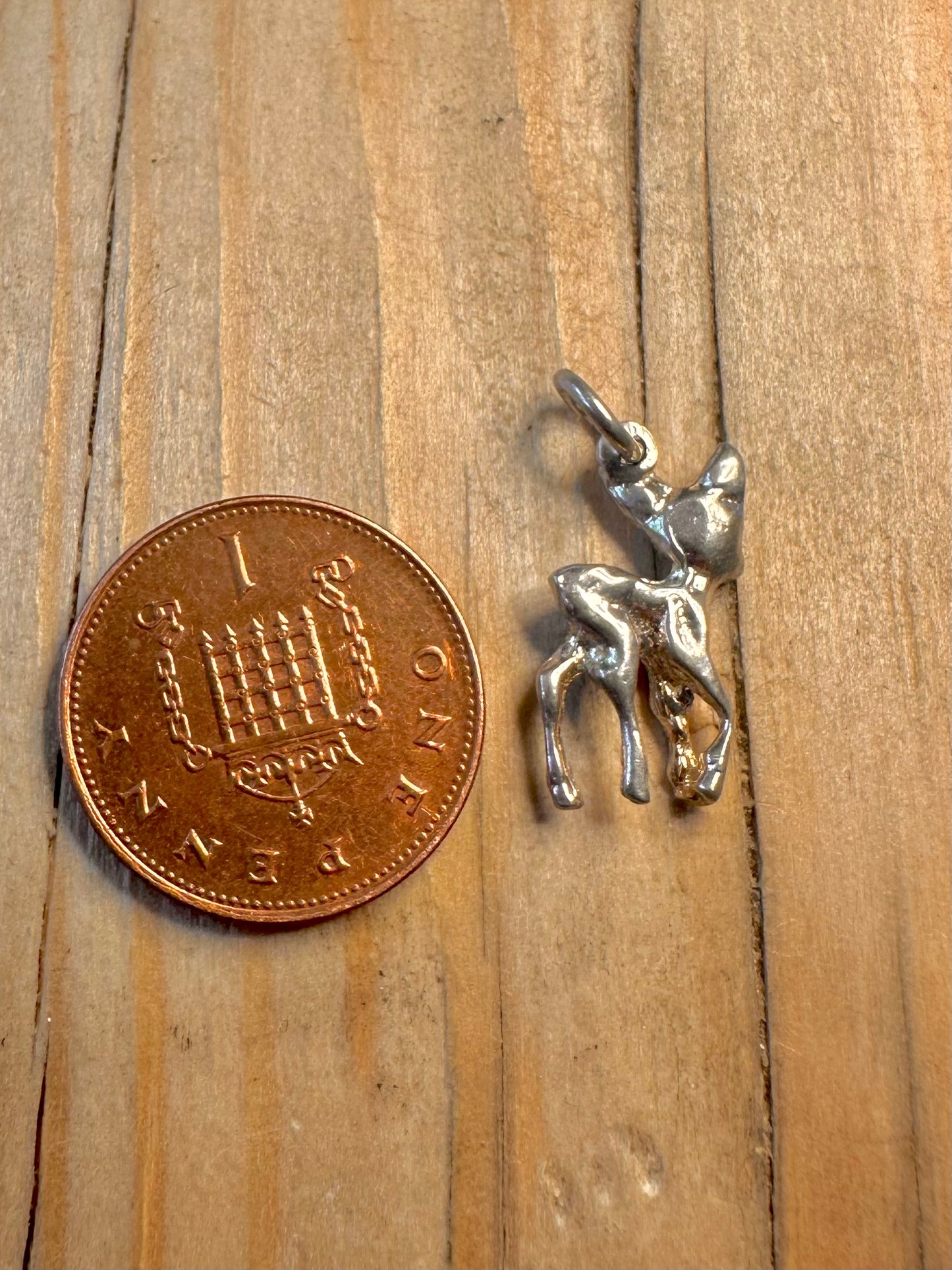 Vintage Bambi Deer 925 Sterling Silver Charm Pendant