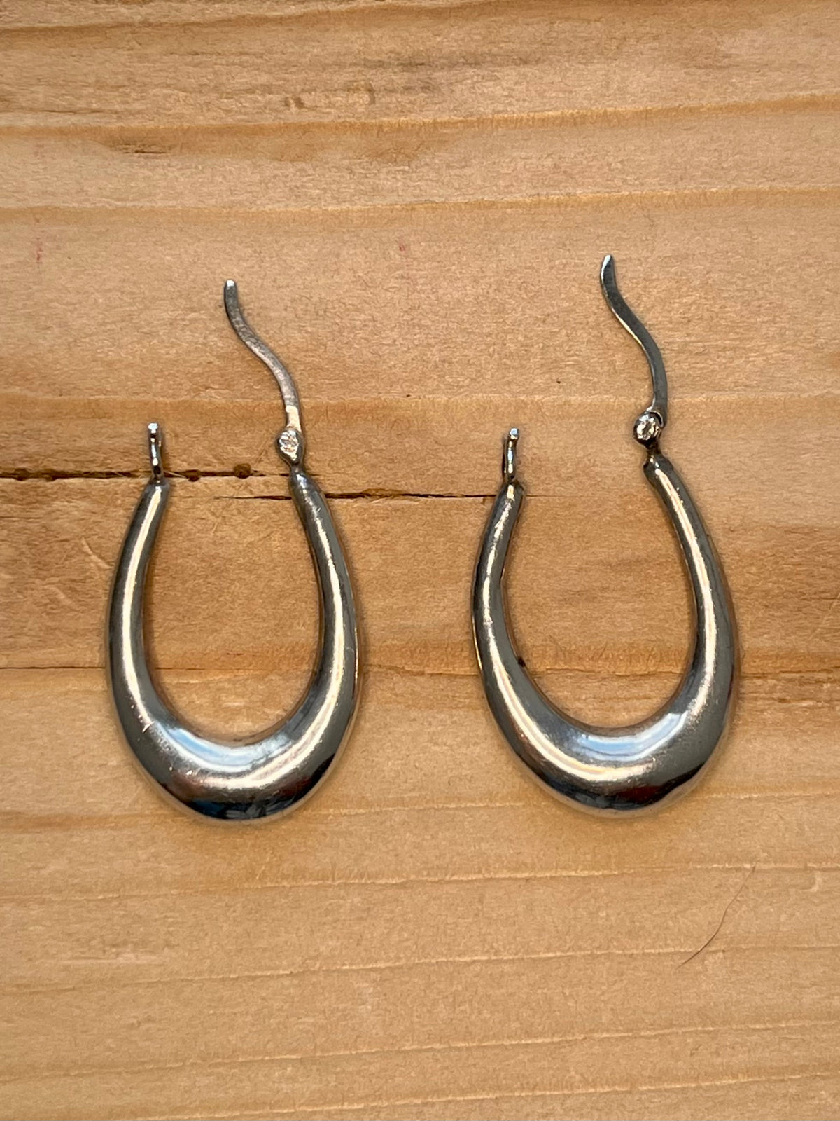 Oval Shaped Hoops 925 Sterling Silver Earrings