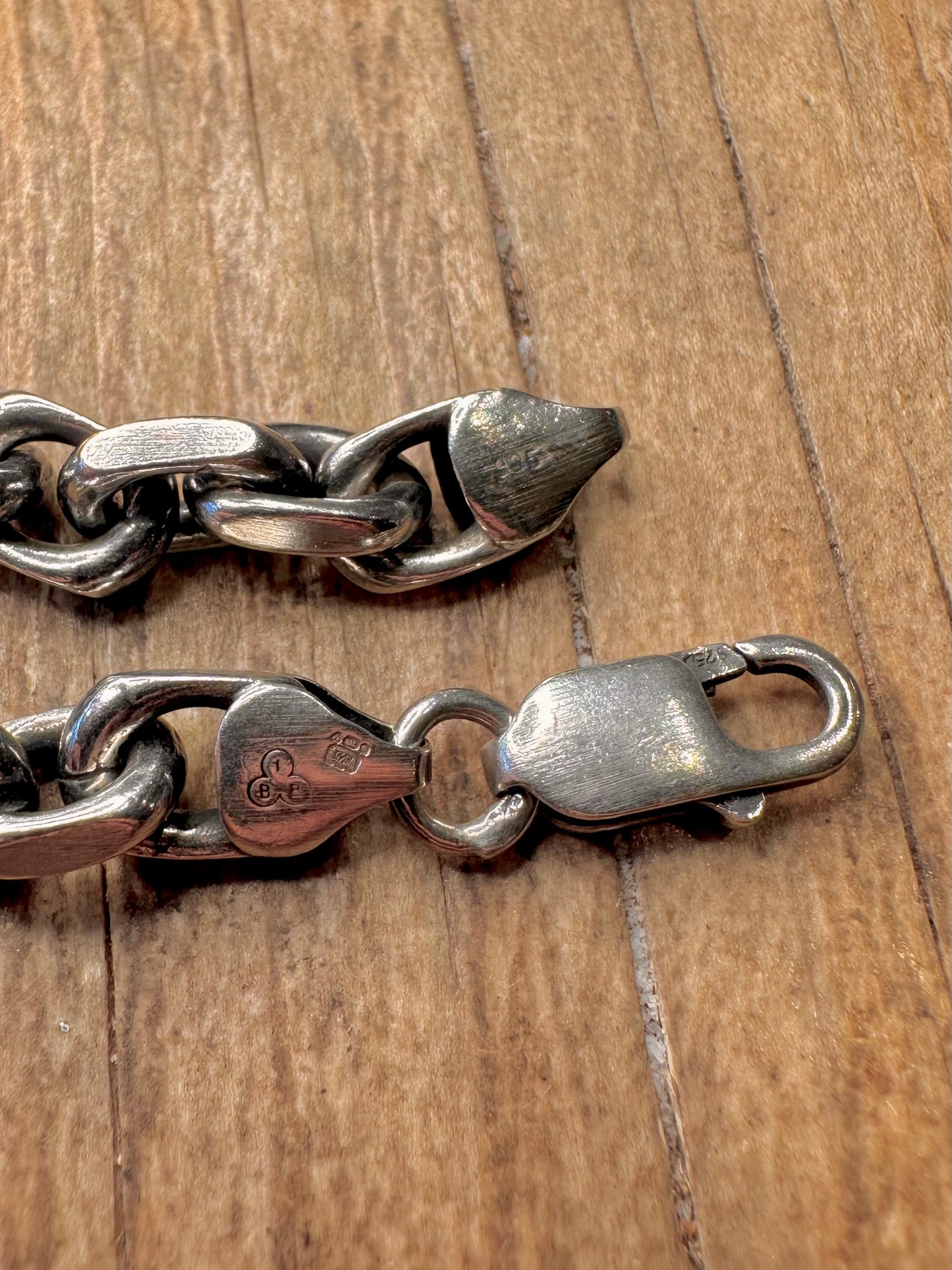 Vintage klobige Panzerkette 925er Sterlingsilber 21,3 cm Armband