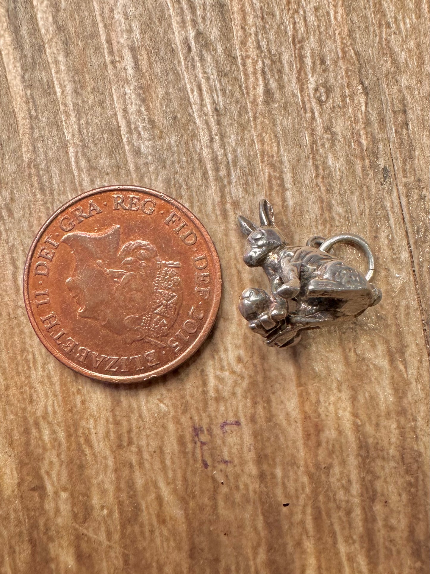 Vintage Rabbit 925 Sterling Silver Charm Pendant