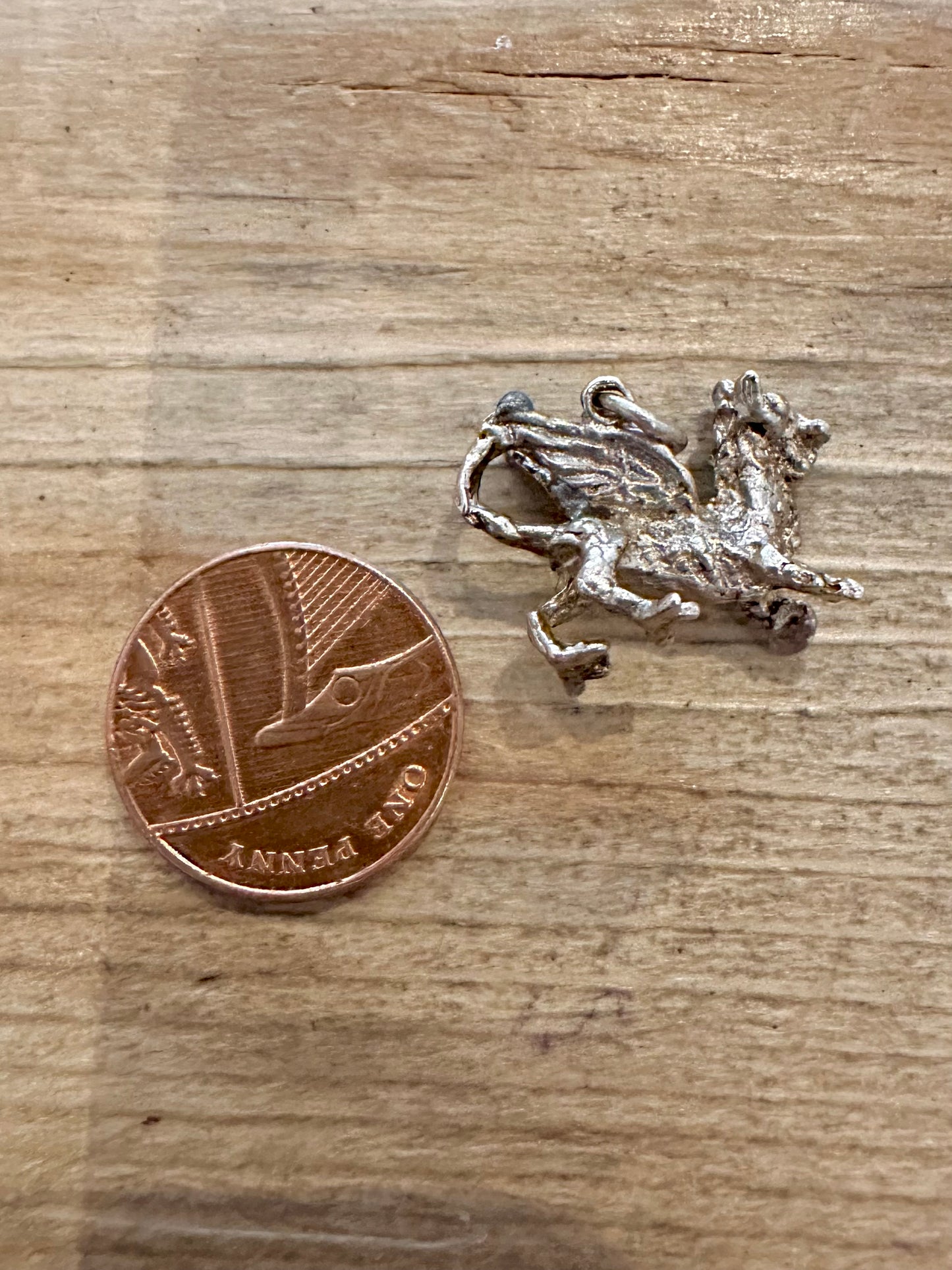 Vintage Welsh Dragon 925 Silver Charm Pendant