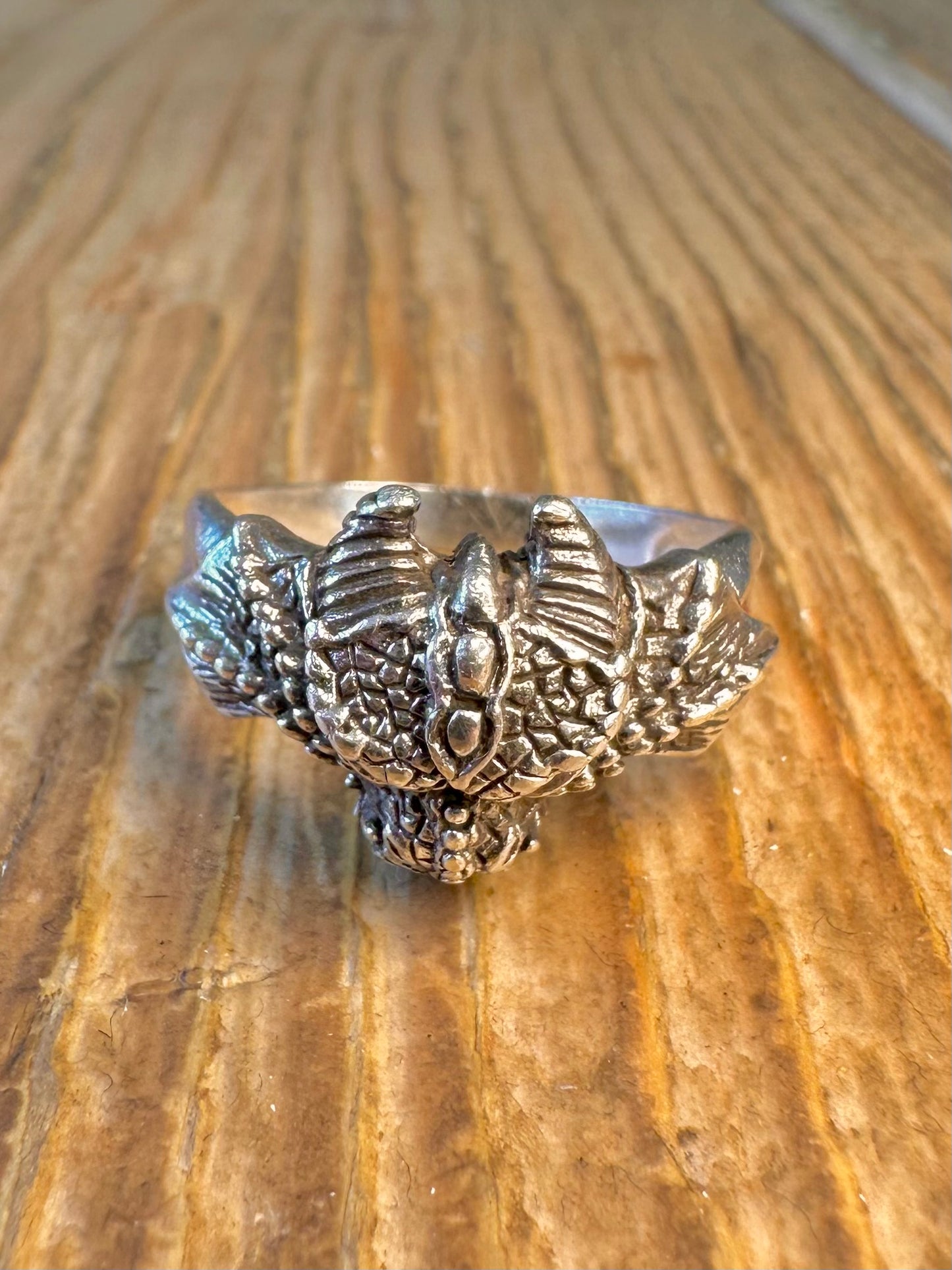Dragon Intricate Textured 925 Sterling Silver Size V Ring