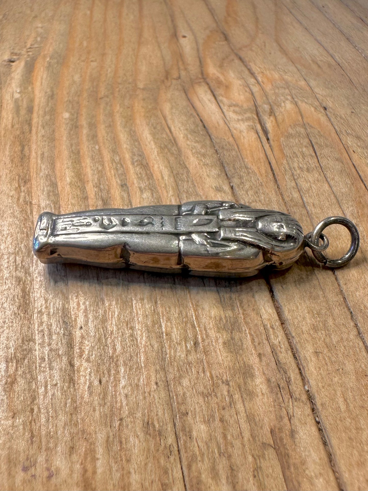 Vintage Egyptian Mummy Tomb 925 Sterling Silver Pendant