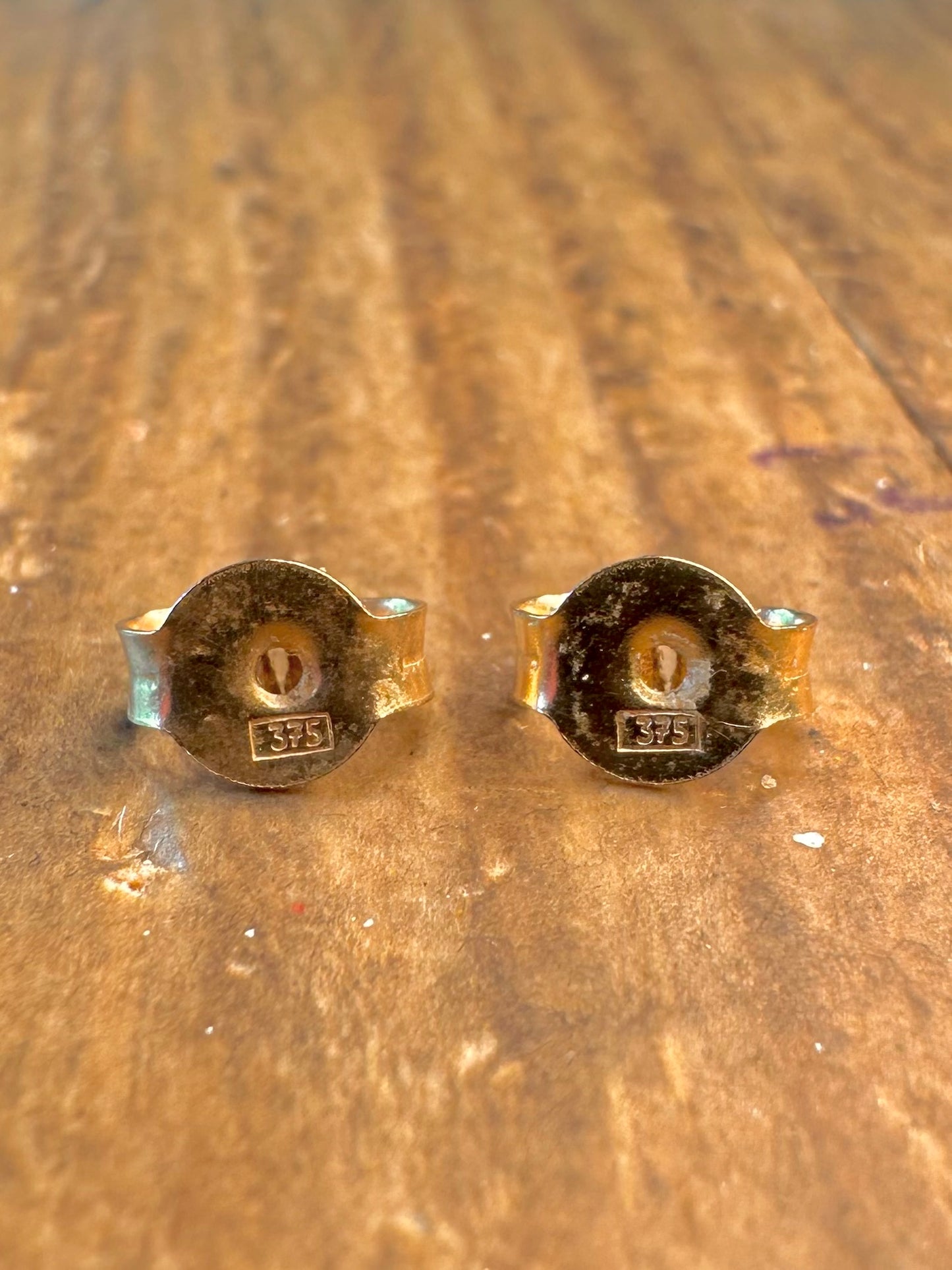 10K Gold Ruby and Diamonds Stud Earrings